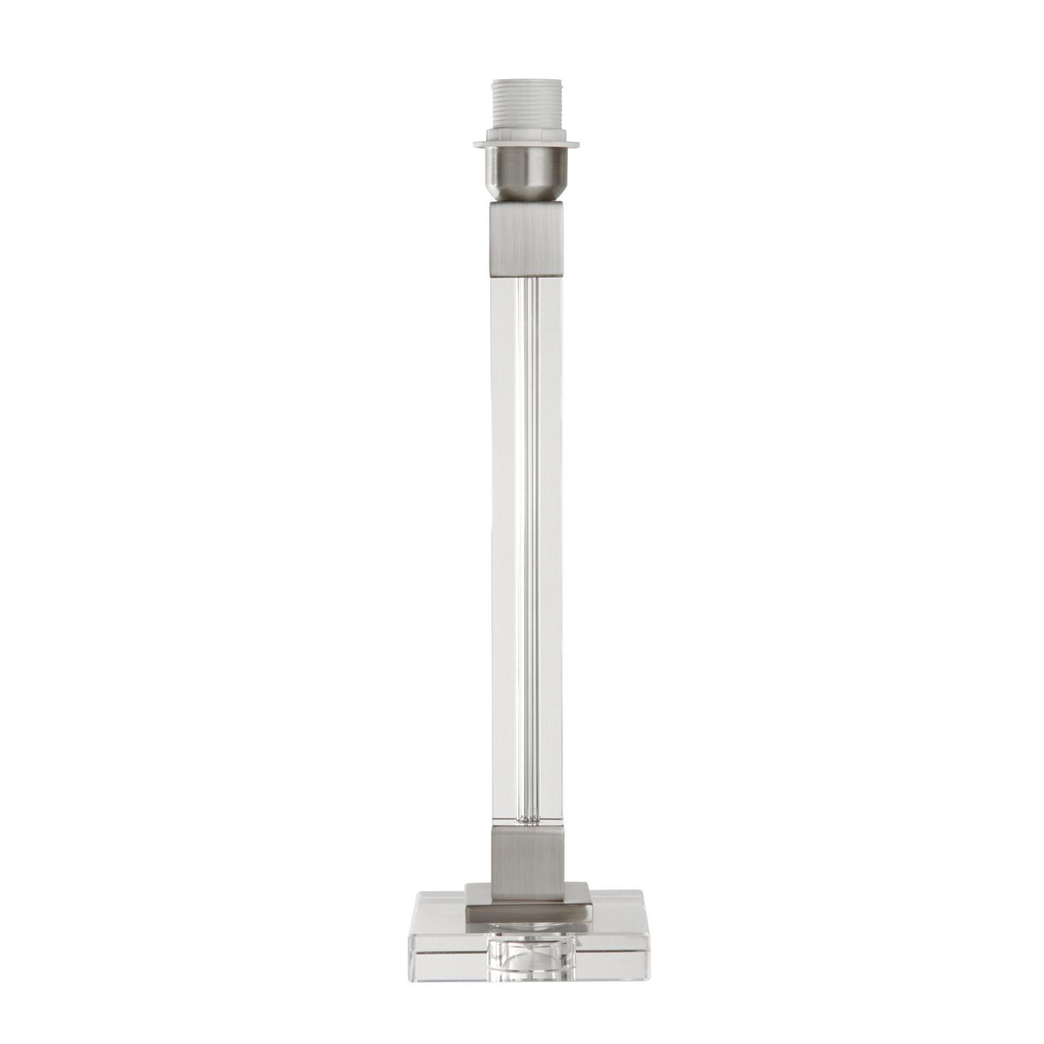 Pied de lampe verre métal en nickel E27 48 cm pour lampe de table