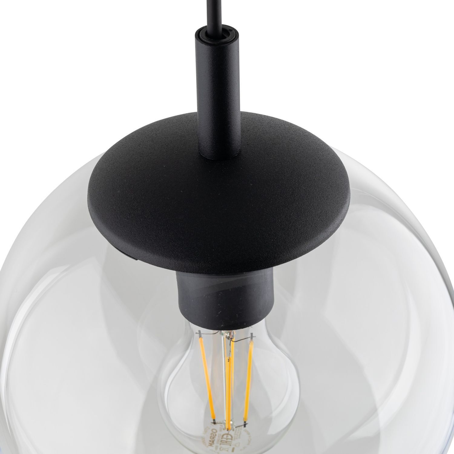 Lampe à suspendre verre métal Ø 30 cm rond E27 sphère H : max. 1,7 m