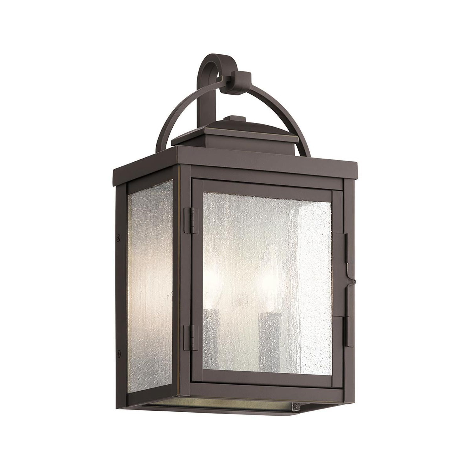 Applique extérieure aluminium verre H : 37,2 cm IP44 en bronze