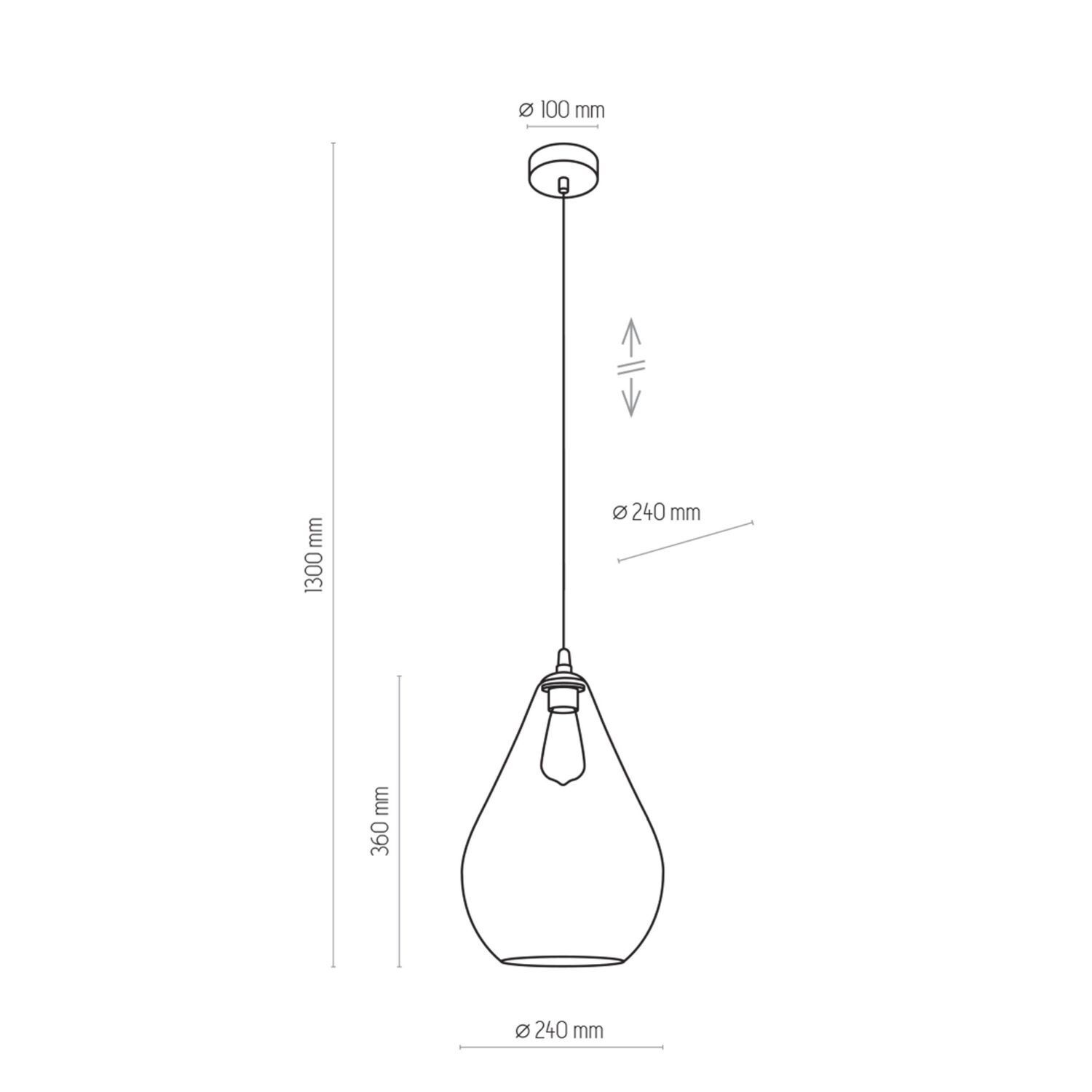 Lampe à suspendre en graphite noir goutte lampe GAWA