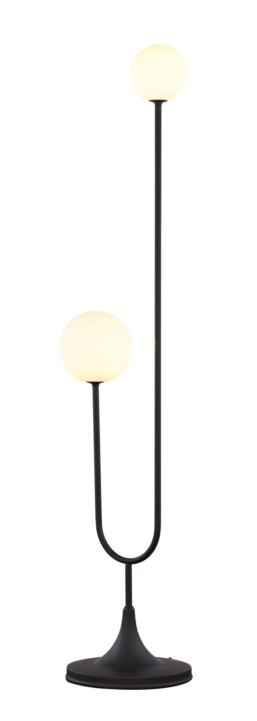 Lampadaire verre métal G9 136 cm petit noir anti-éblouissement