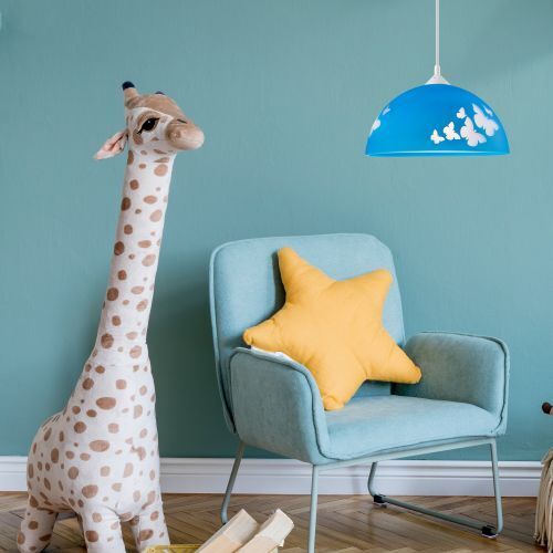 Lampe de chambre d'enfant THORLEY bleu rond fille