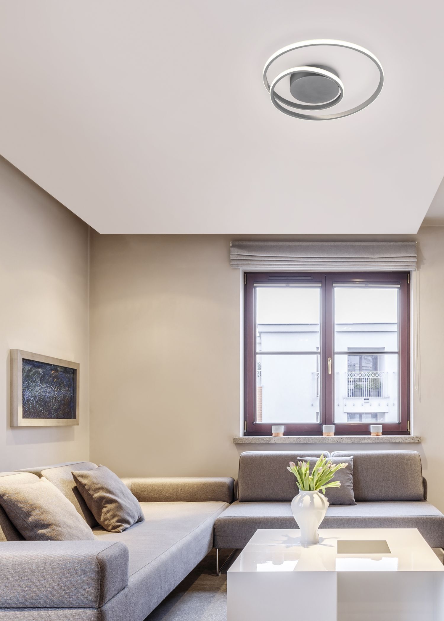 LED Deckenlampe Metall in Titan 2500 lm B:39 cm Spirale Wohnzimmer, Zimmer, Couch, Dekoration für Zuhause, Deckenleuchte