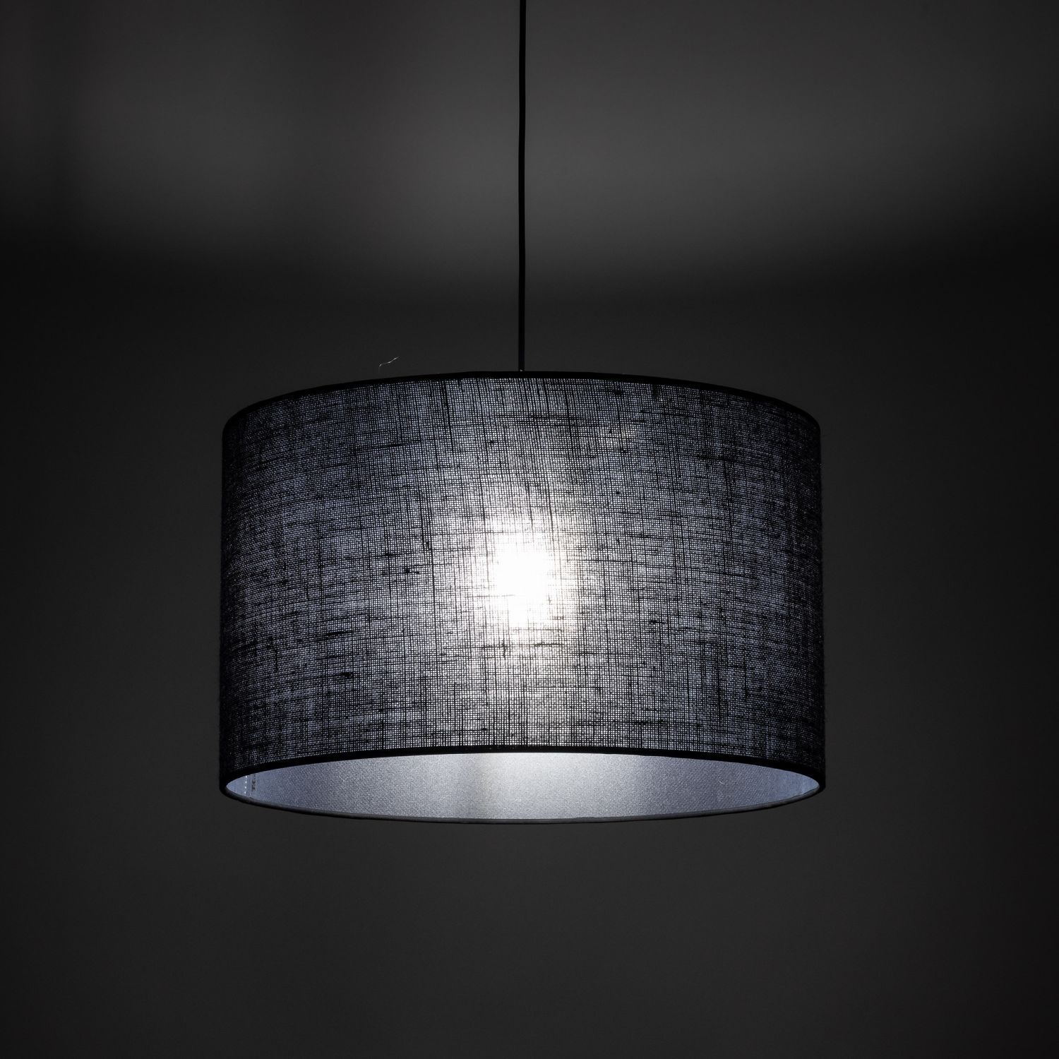 Lampe à suspendre Noir Ø 50 cm H : max. 180 cm E27 Tissu