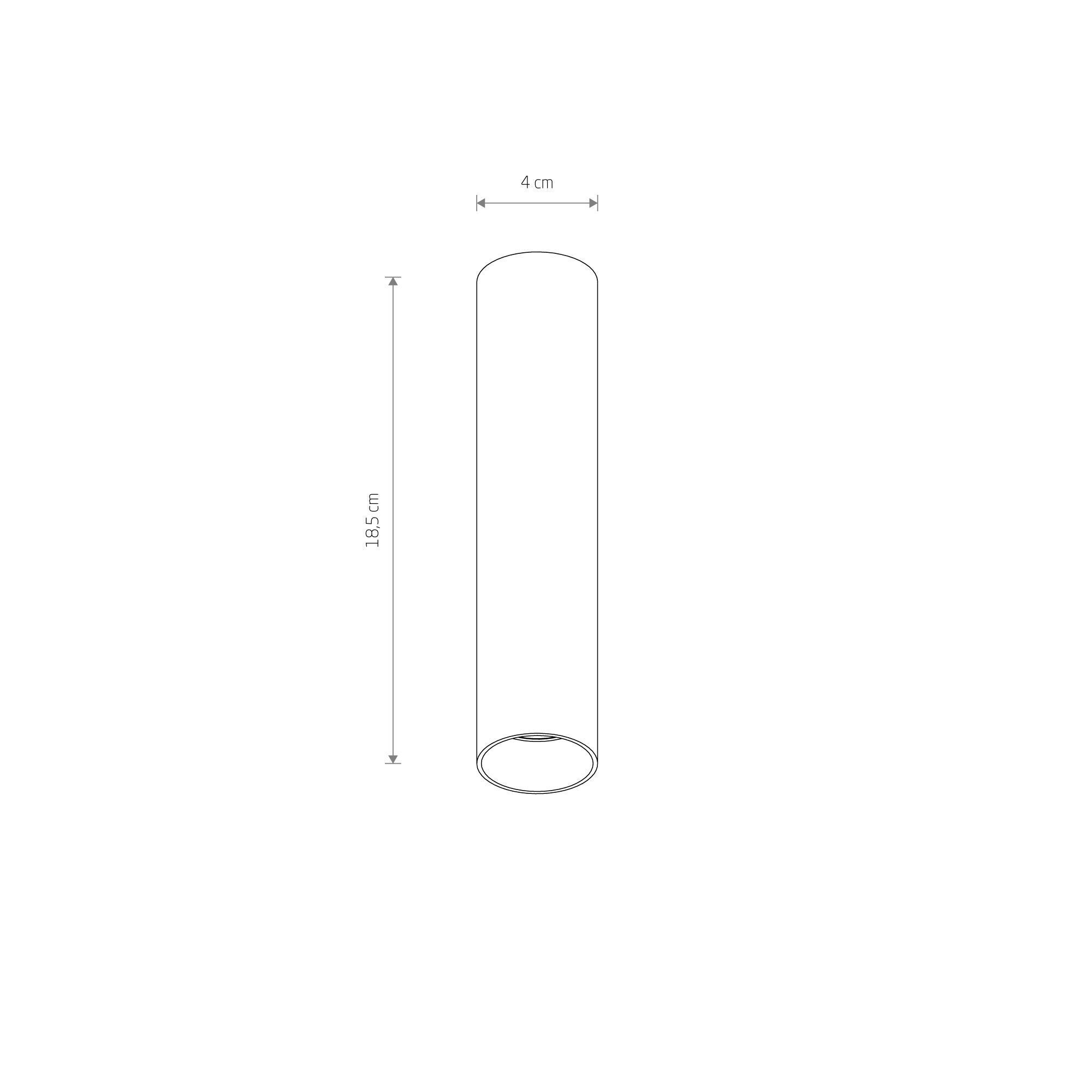 Rohr, Zylinder, Abmessungen, 4 cm, 18,5 cm