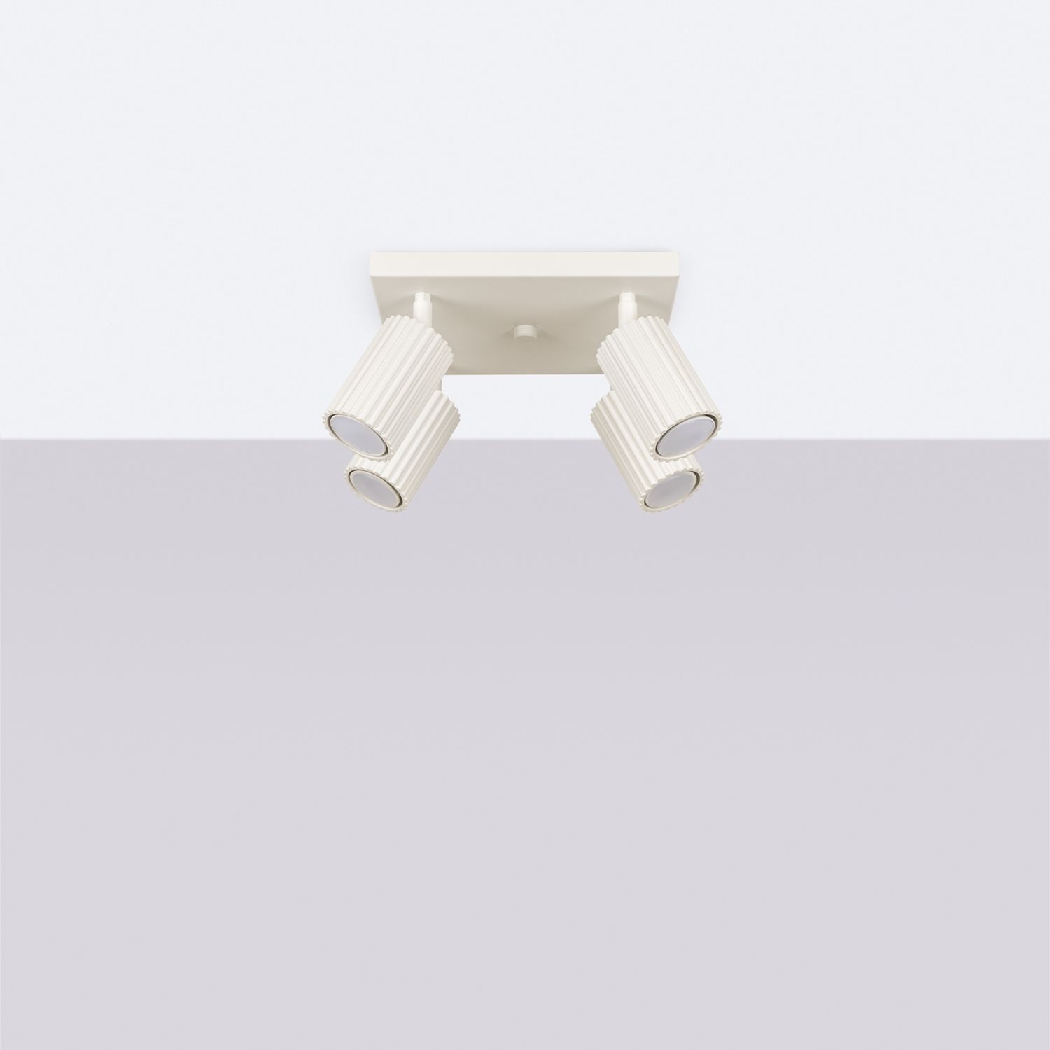 Projecteur de plafond 4 flammes GU10 L : 25 cm petit crème BERTA