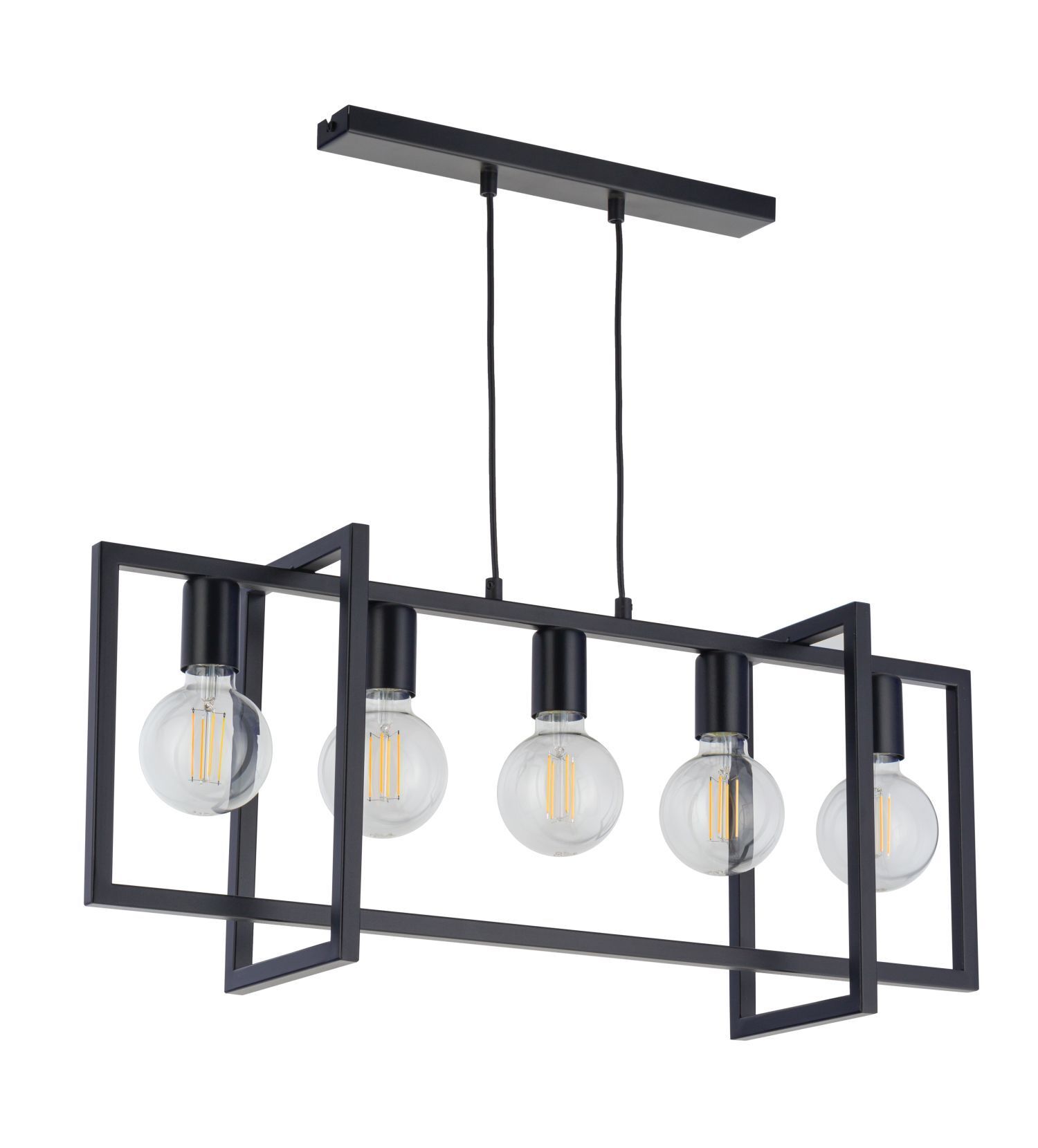 Lampe à suspendre moderne métal noir L:76cm E27 élégant