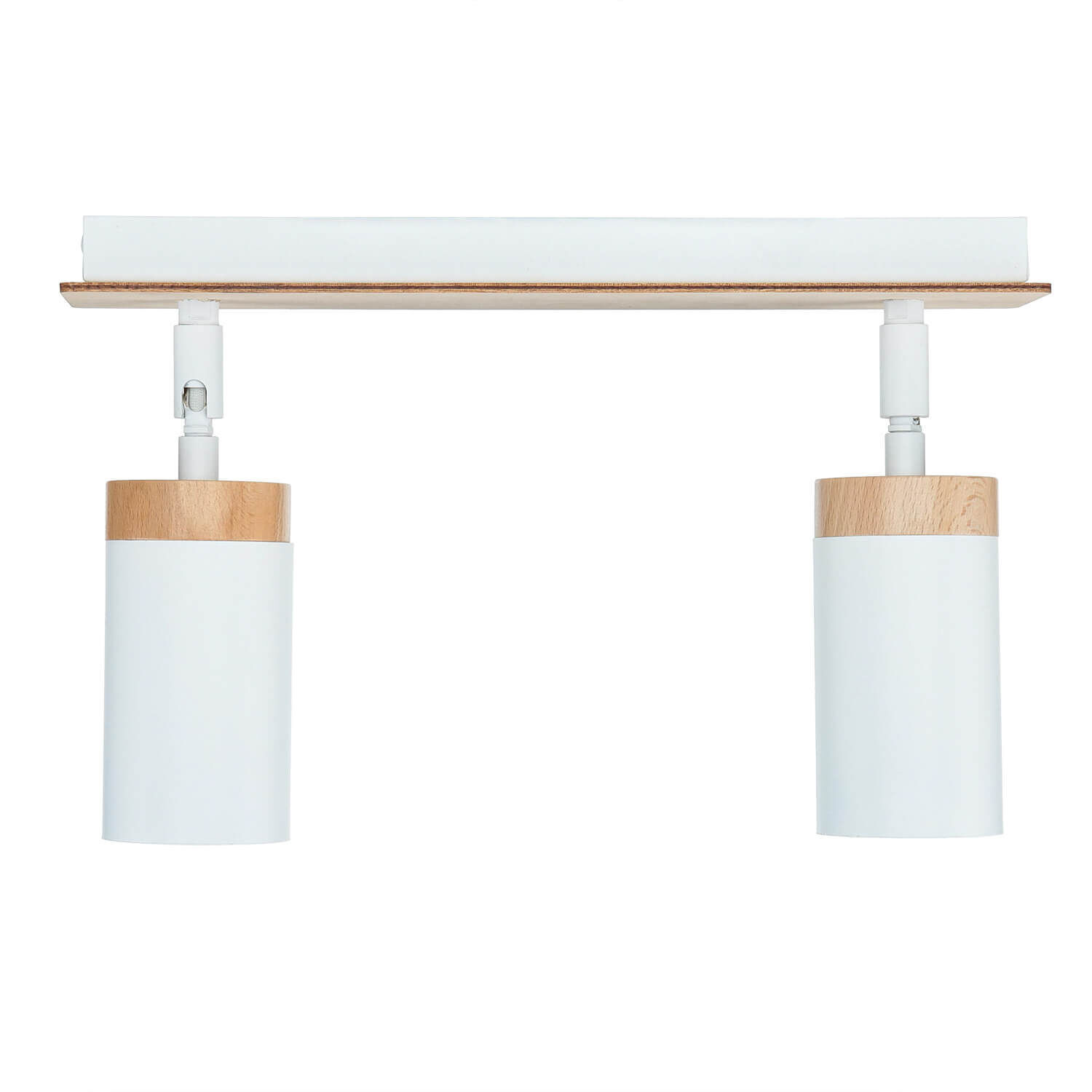 Spot de plafond blanc scandinave avec bois 2x GU10