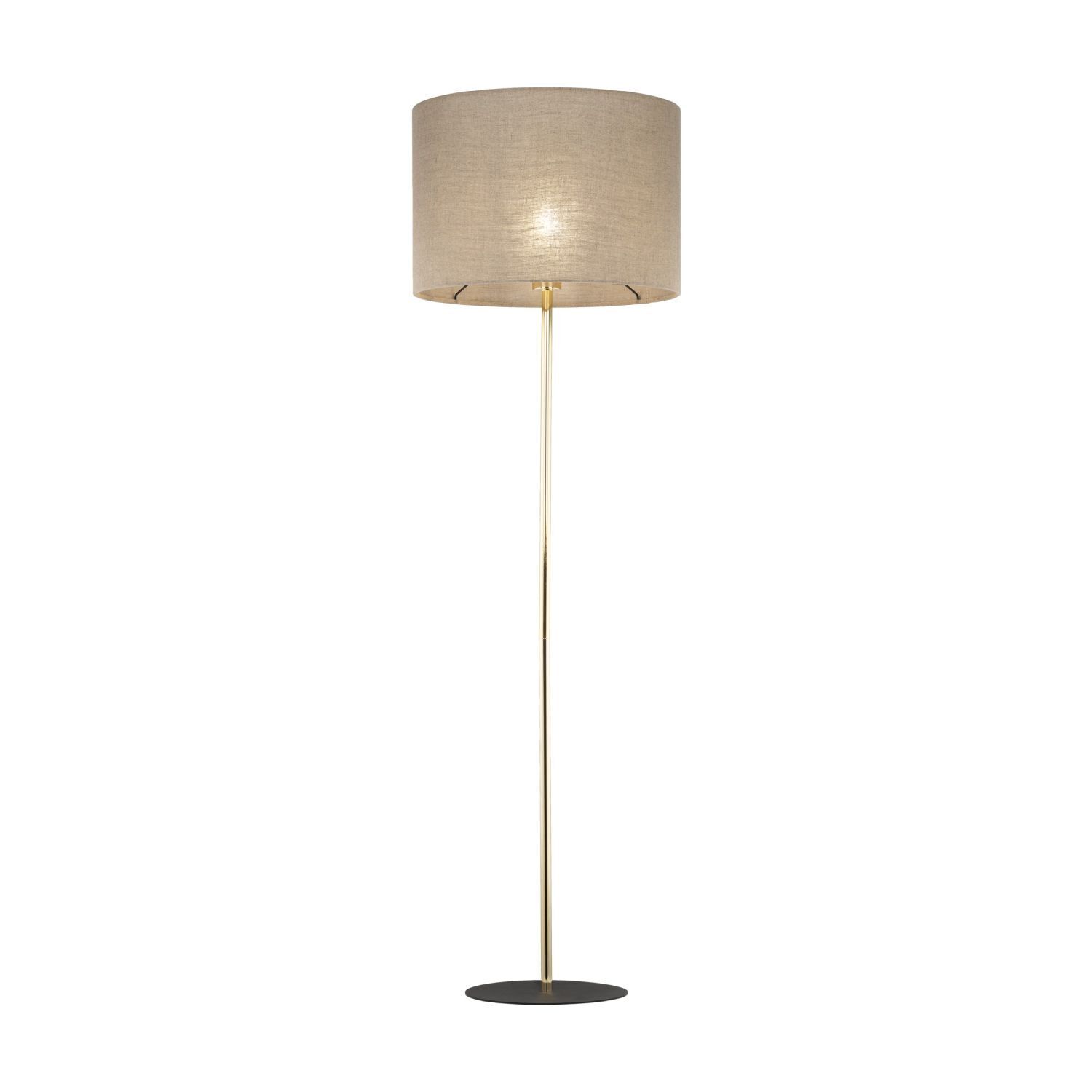 Lampadaire petit 160 cm métal tissu E27 en or brun Lampe, Lampenschirm