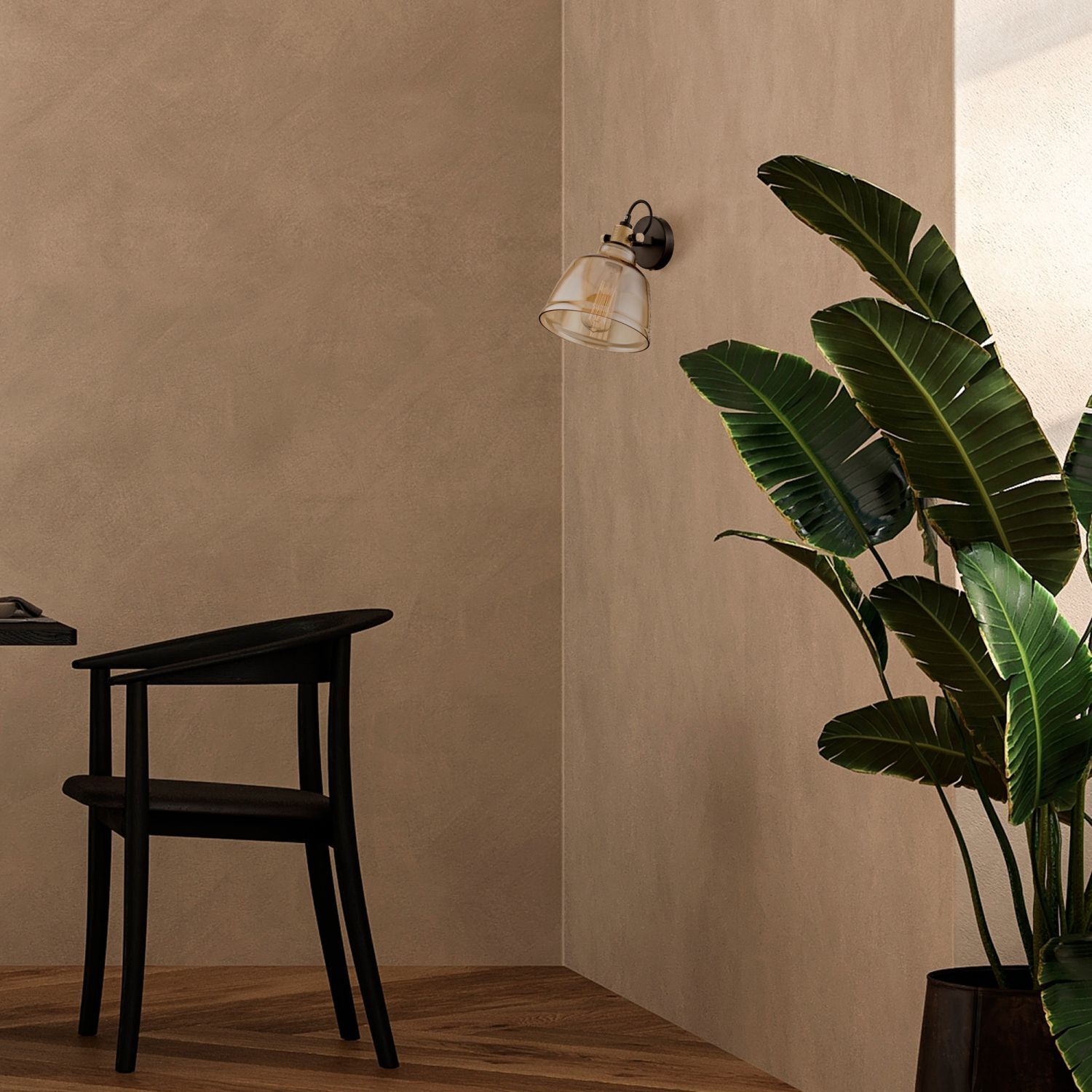 Plafonnier métal verre fumé orientable E27 LUCA