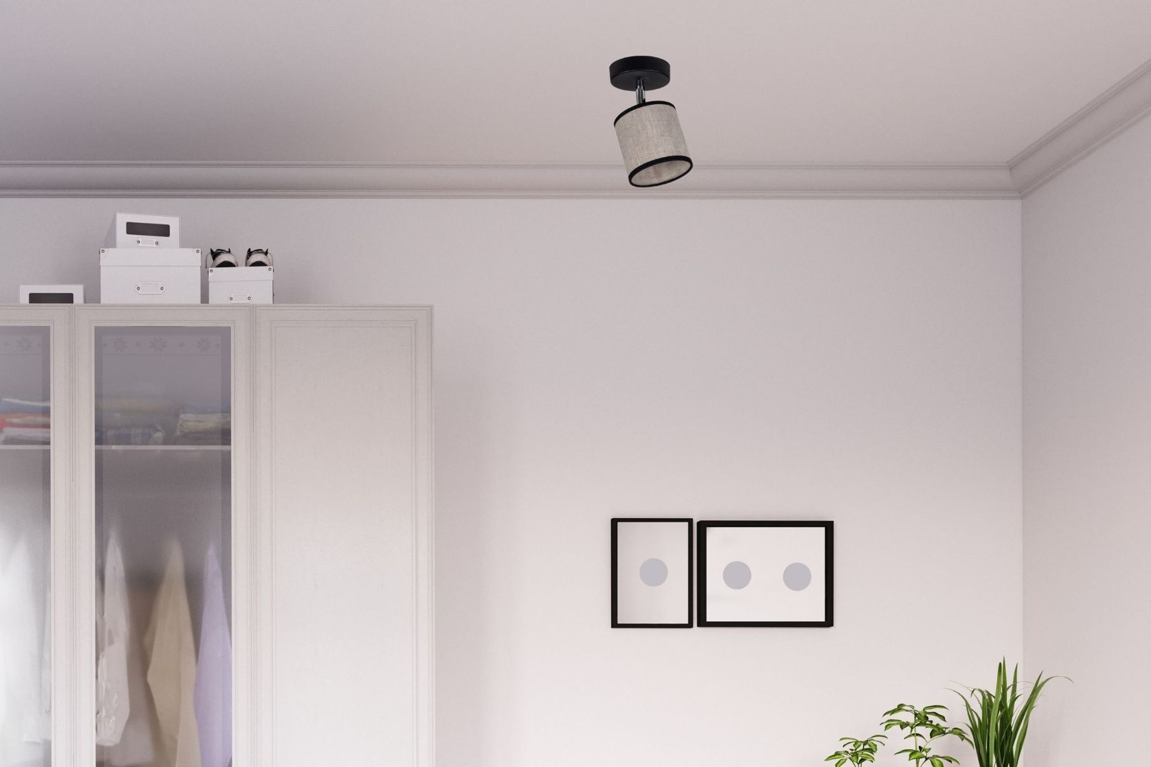 Spot de plafond flexible à faible éblouissement tissu E14 L:10 cm