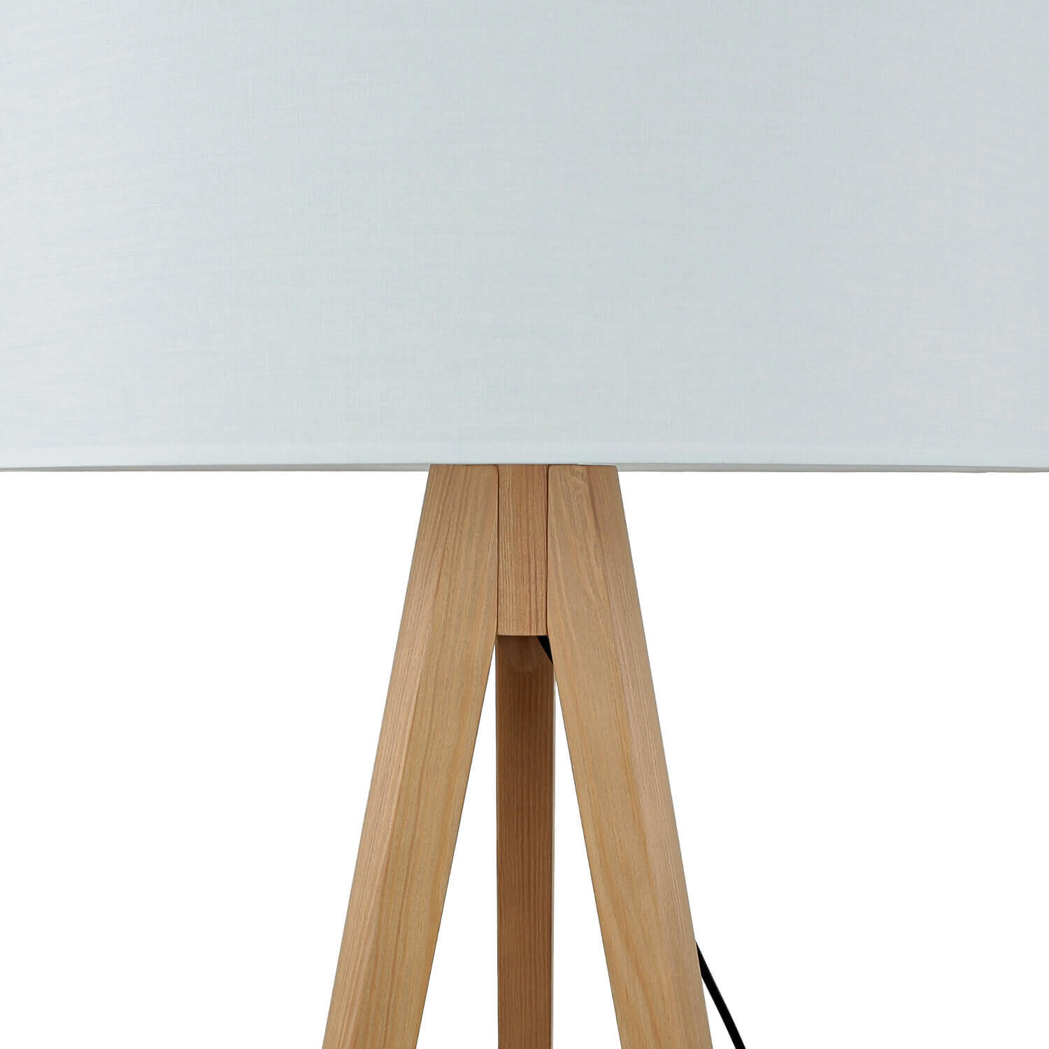 Lampadaire petit 145 cm trépied E27 tissu bois salon Lampe, Mobiliar