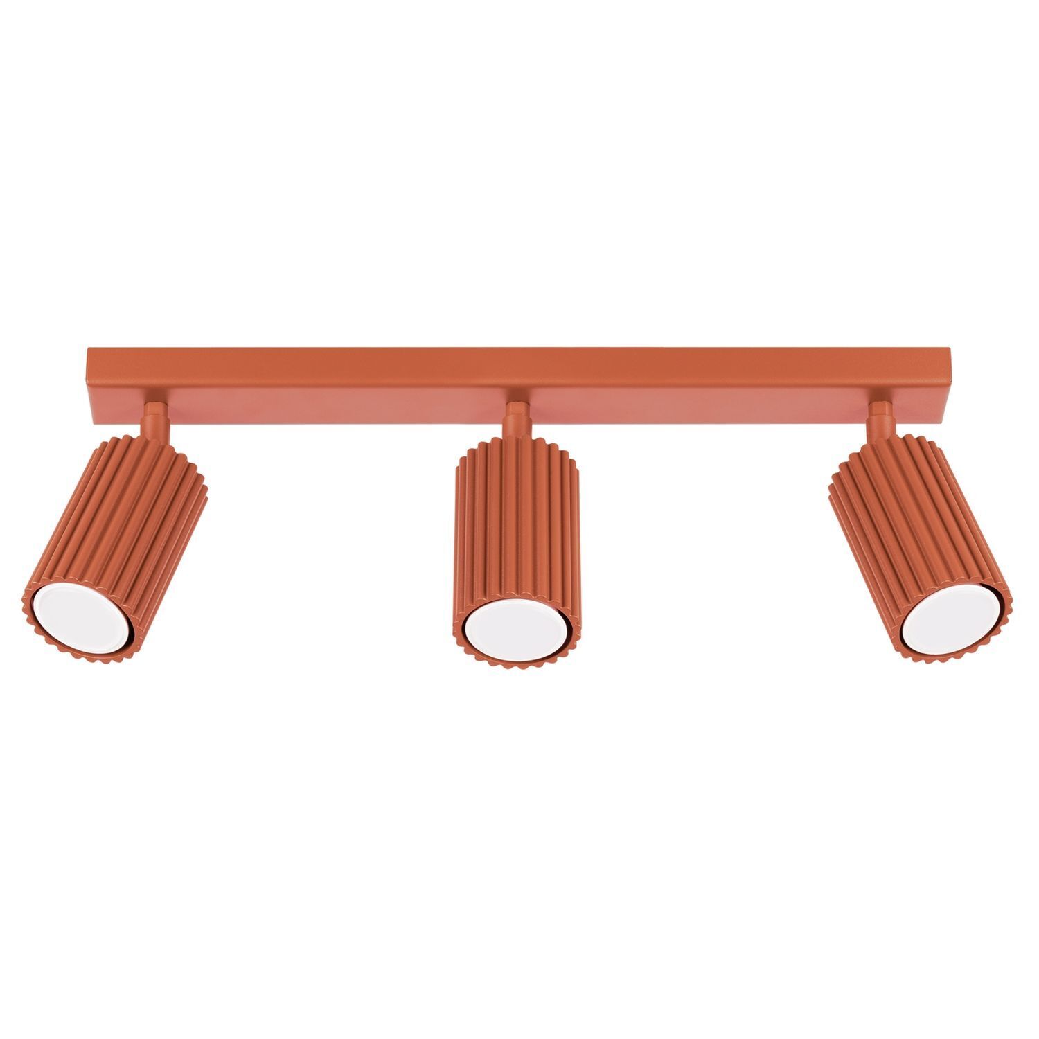 Lampe de plafonnier à 3 flammes L : 45 cm petit GU10 rouge en aluminium
