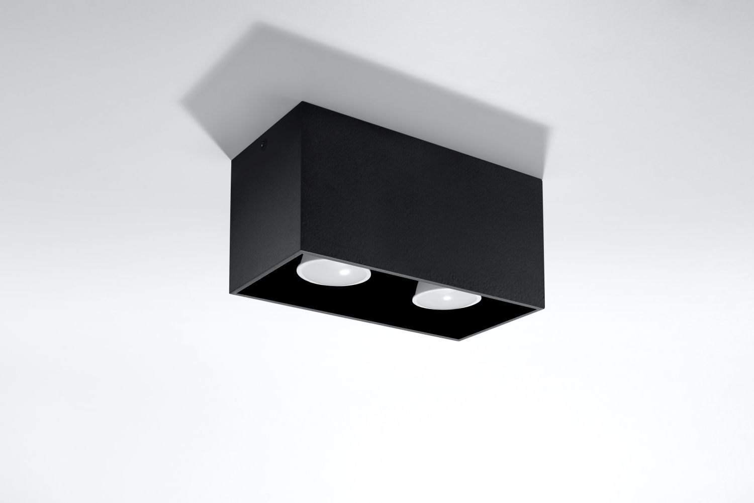 Plafonnier noir BRUCCIA L:20cm Aluminium carré