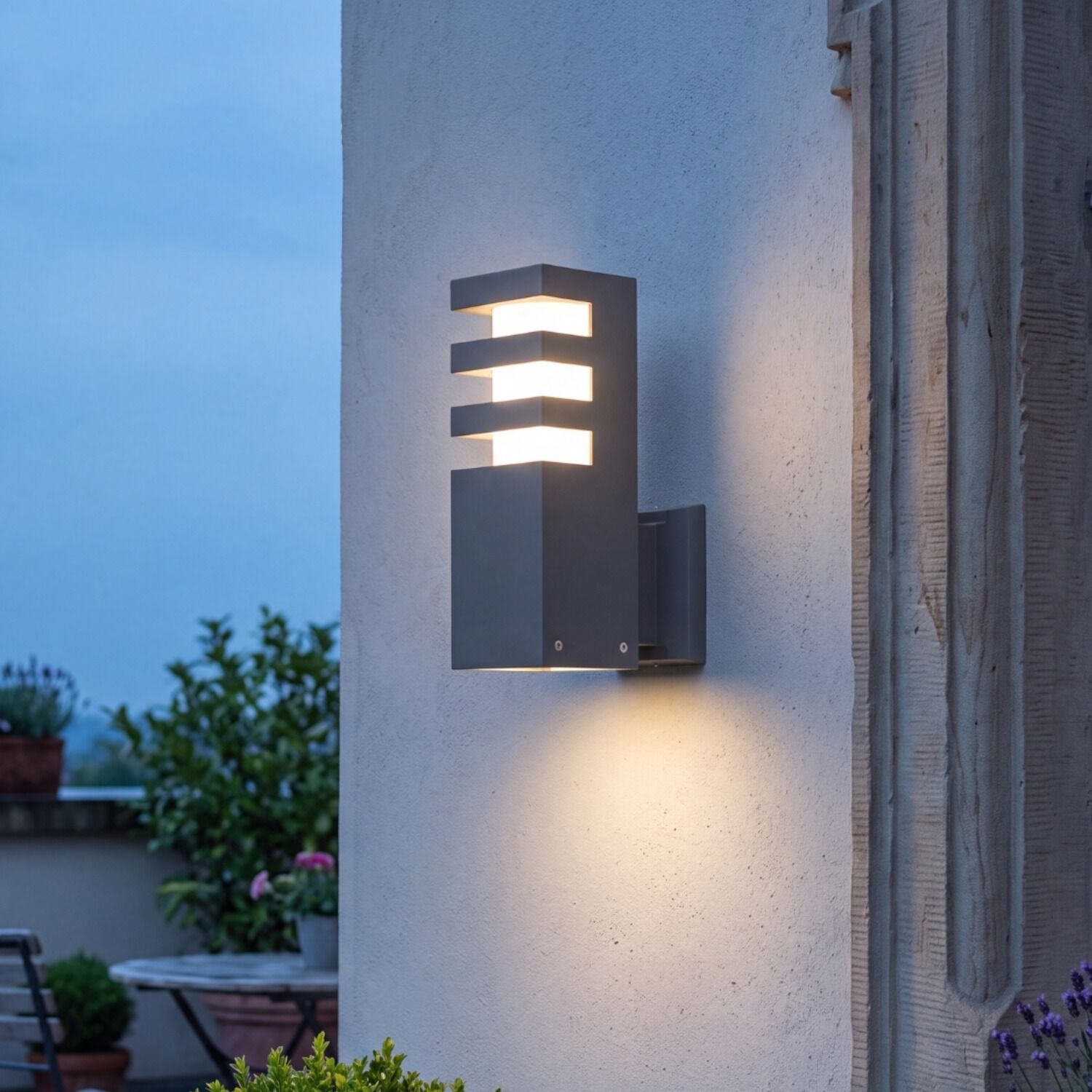 Lampe murale d'extérieur anthracite IP54 résistante aux intempéries