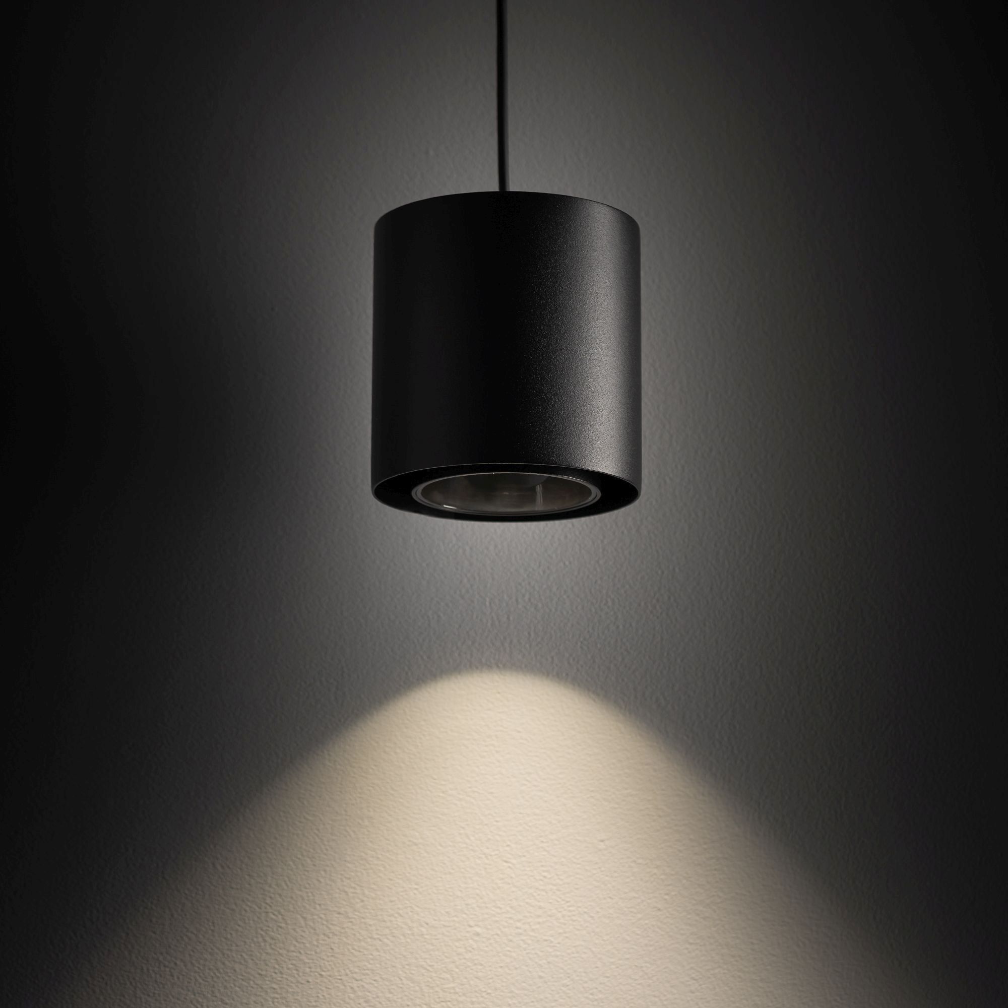 Schwarze Hängelampe Metall GU10 bis 10 W rund Ø13 cm hängelampe, pendellampe, schwarz, metall, spotlight
