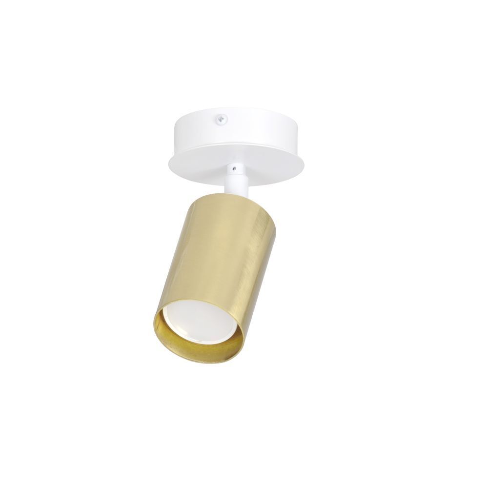 Spot de plafond blanc or petit Ø8cm étroit GU10