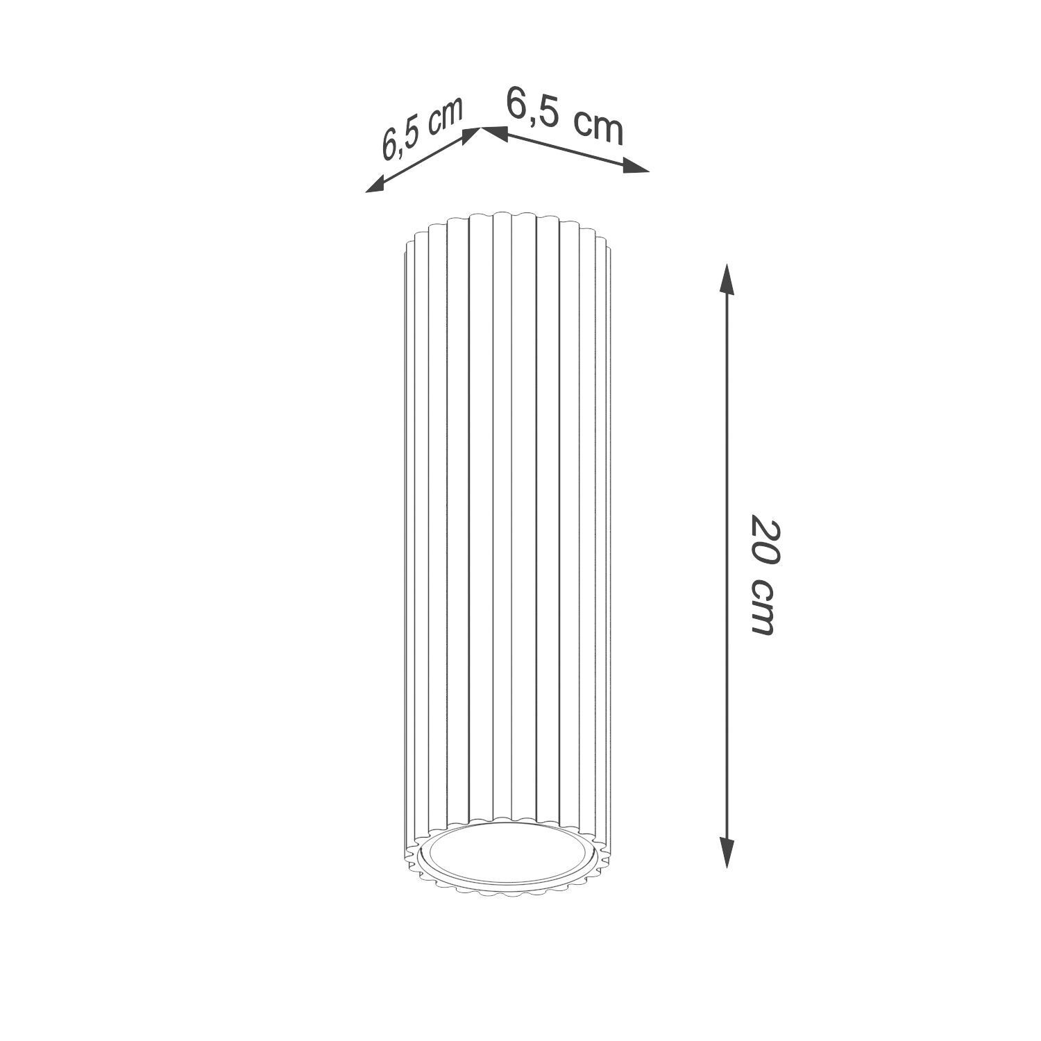 Deckenleuchte Aluminium Taupe GU10 Ø6,5 cm Modern Zylinder