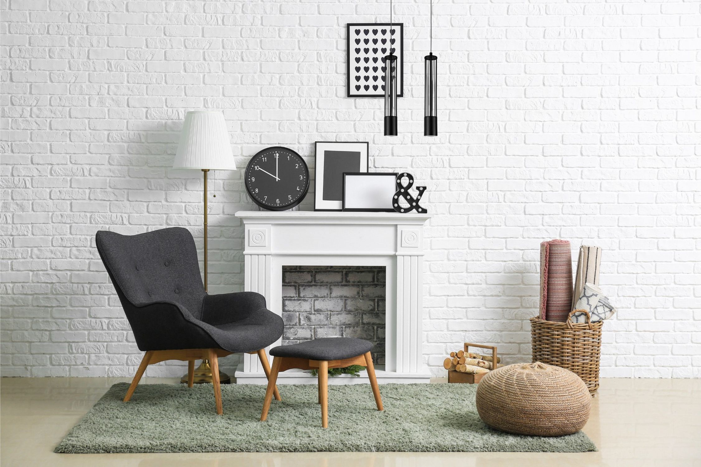 Lampe à suspendre décorative en métal GU10 35 cm de long noir