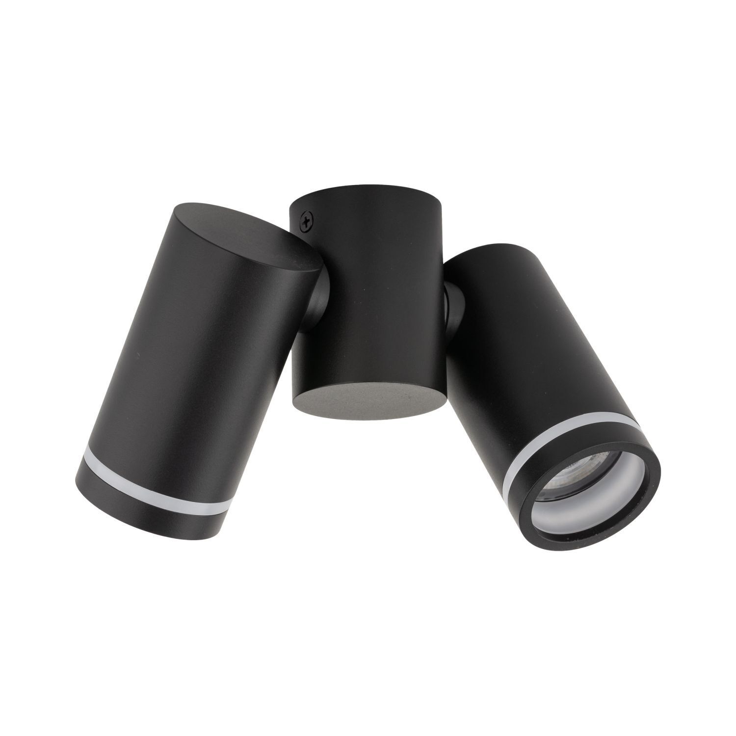 Spot de plafond métal petit L : 17 cm noir 2x GU10