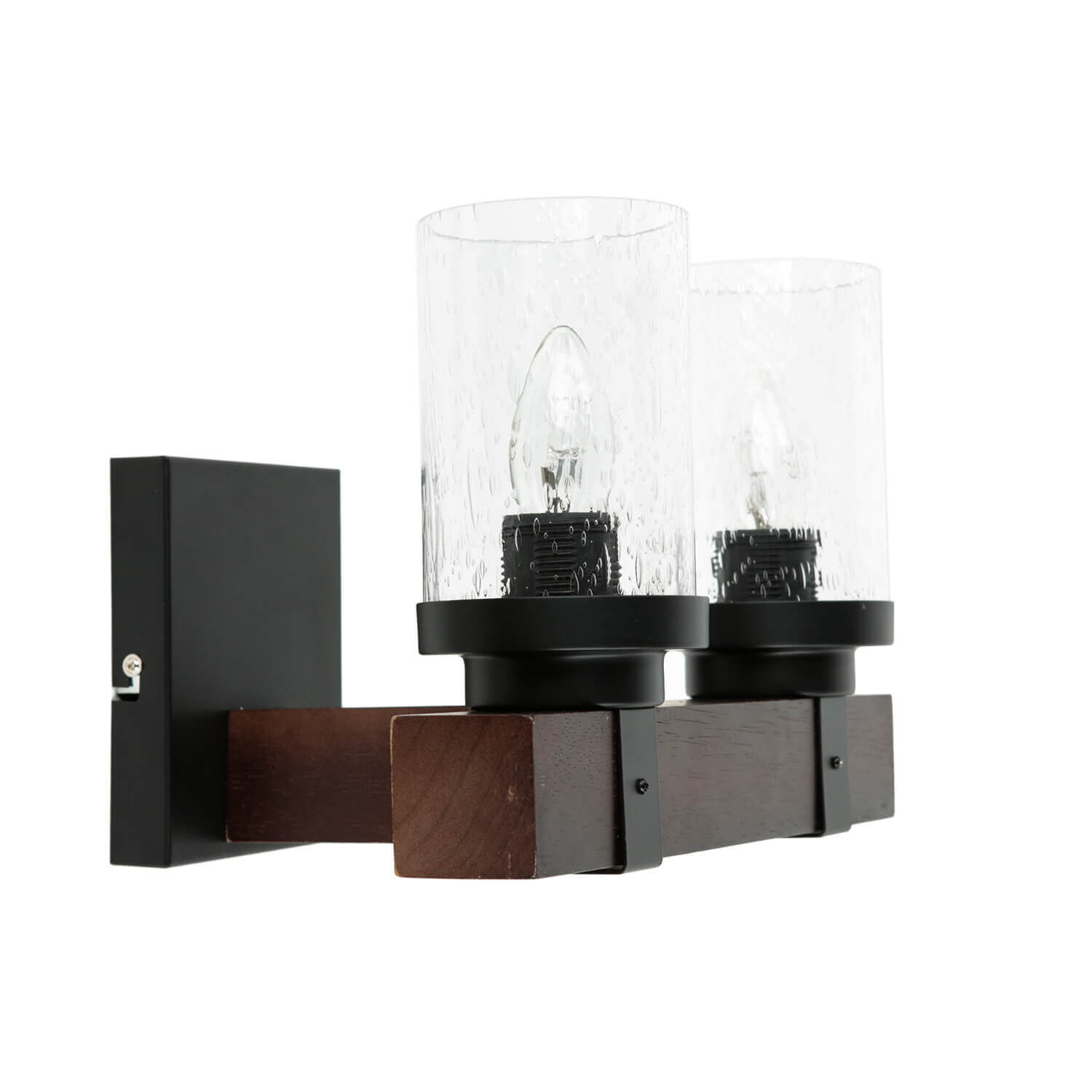 Applique Rustique L : 31 cm 2x E27 Métal Verre de pluie Applique Rustique L : 31 cm 2x E27 Métal Verre de pluie