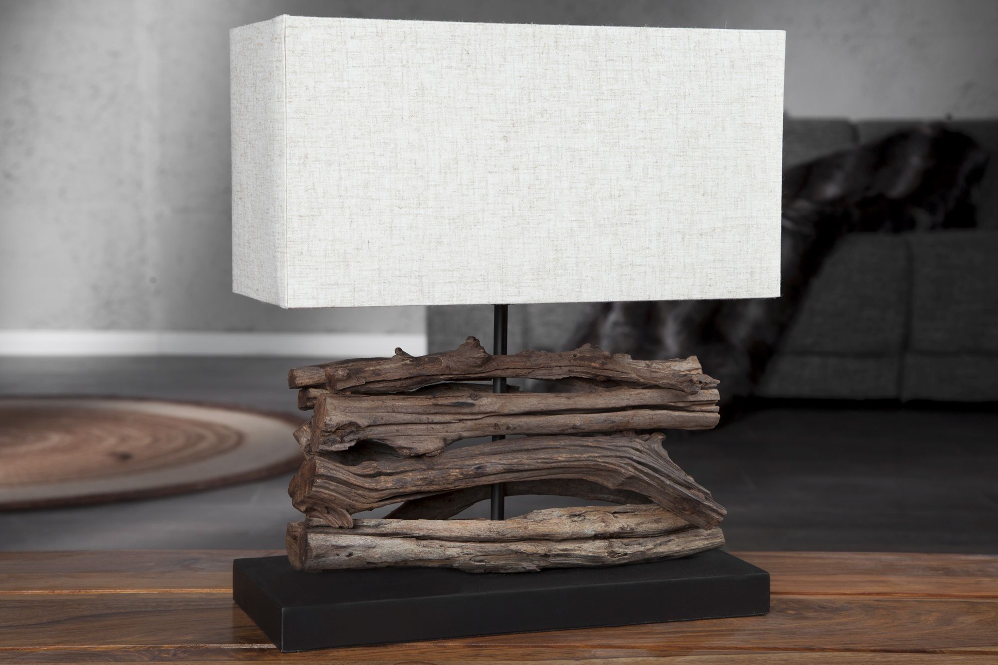 Lampe de table naturelle Moderne artistique 40cm bois flotté Lampe, Holz, Tischlampe