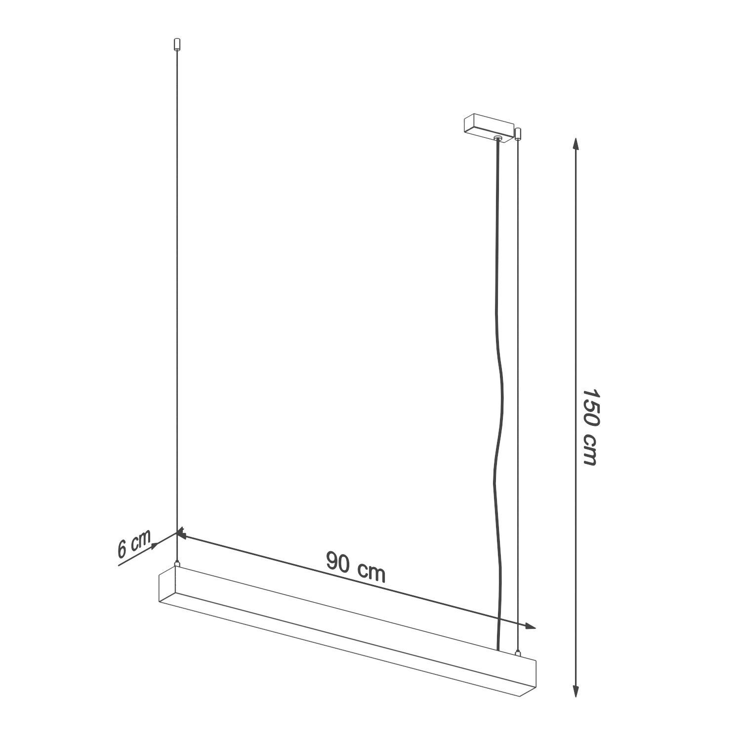 LED Lampe à suspendre métal gris allongé 3000 K KARENA
