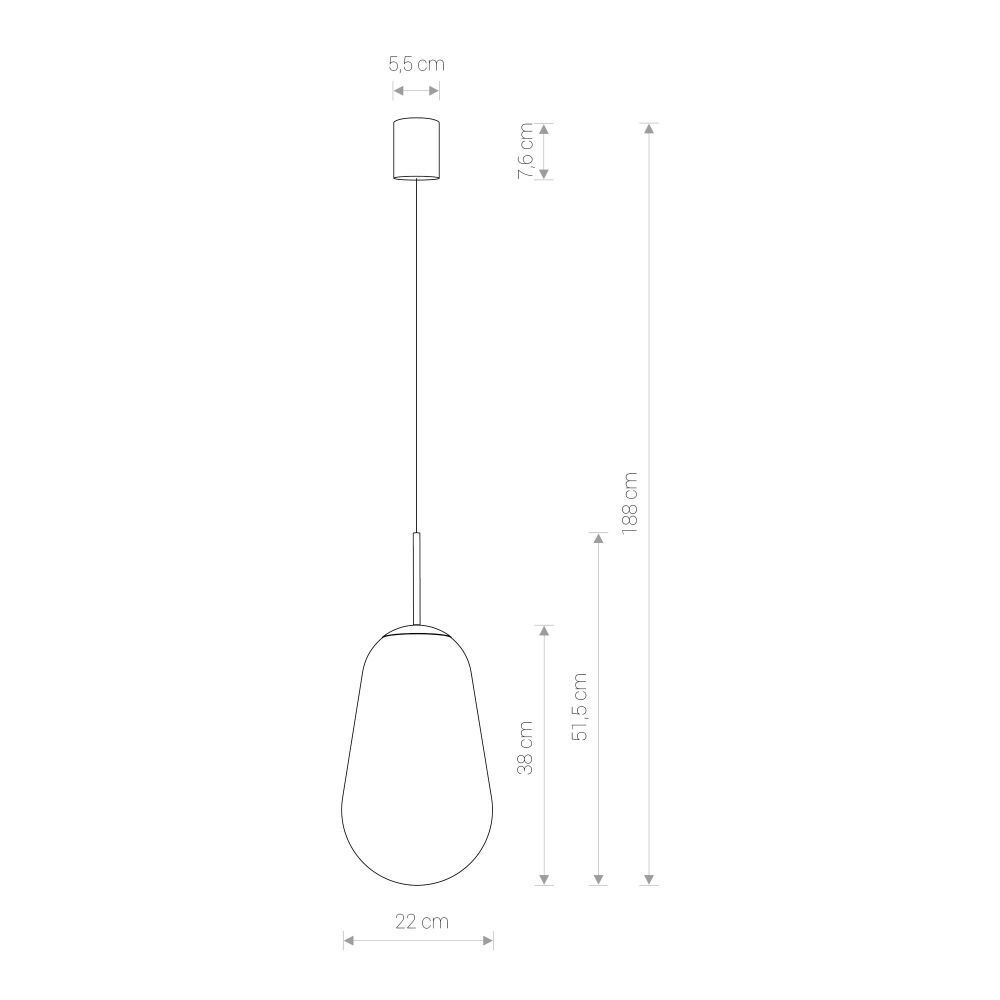 Lampe à suspendre moderne métal verre E27 élégante MORNA
