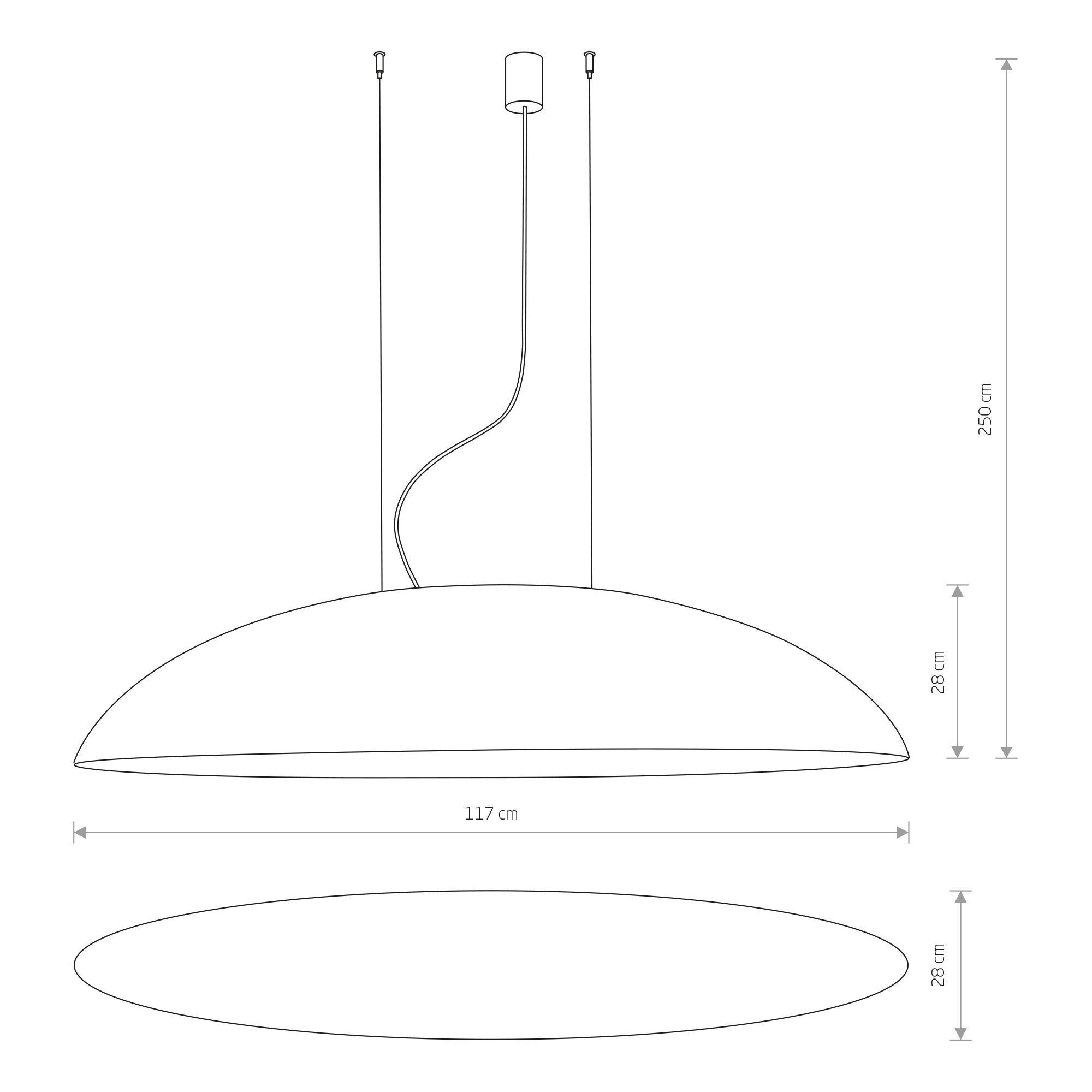 Pendelleuchte Weiß Gold 5-flammig oval E27 Loft Design hängende-lampe, pendel-lampe, deckenlampe, oval-schirm, dimensions-117x28x250
