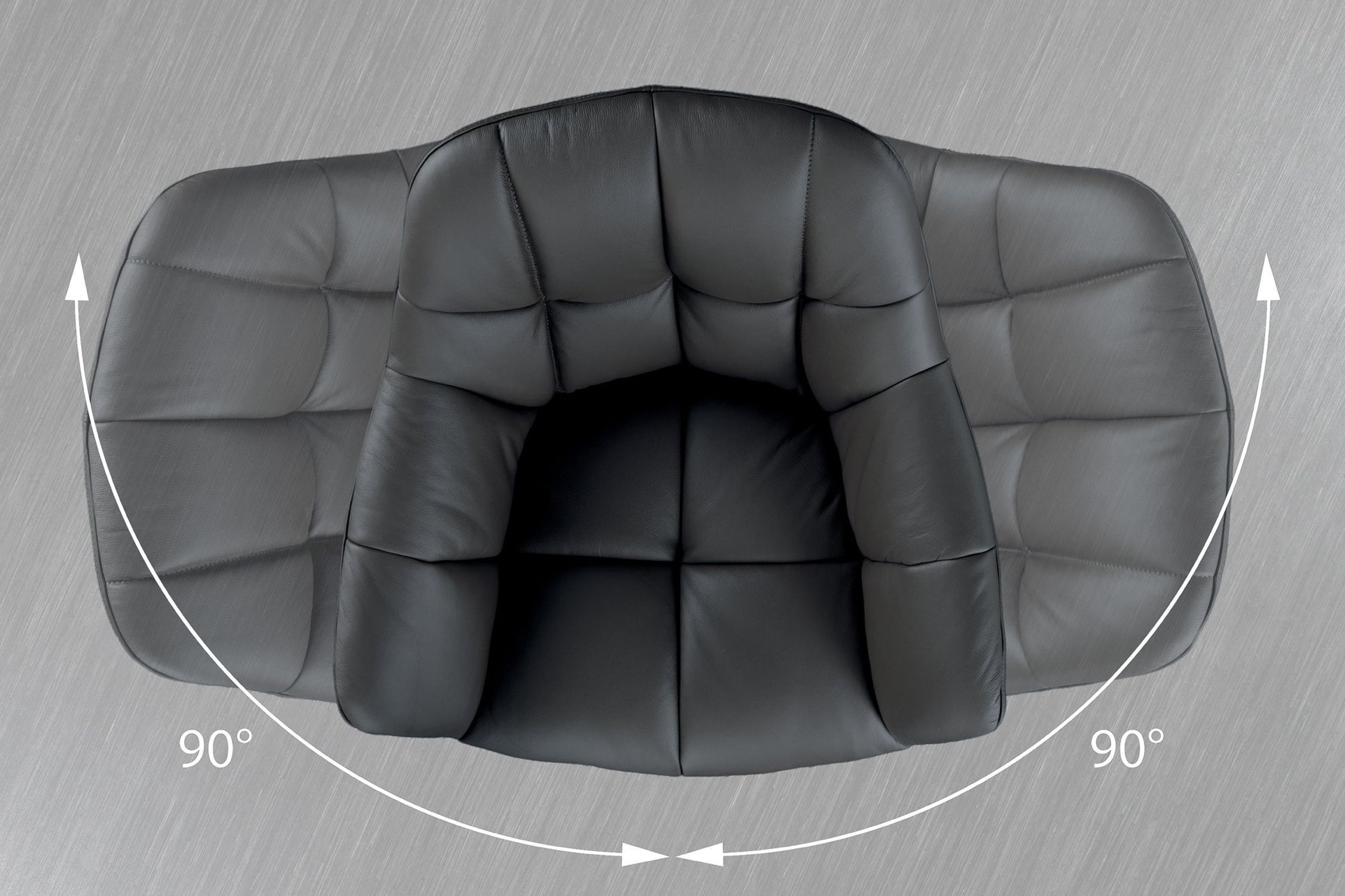 Chaise de bureau cuir métal L : 65 cm sans roulettes noir pivotant Kissen, Dekoration für Zuhause