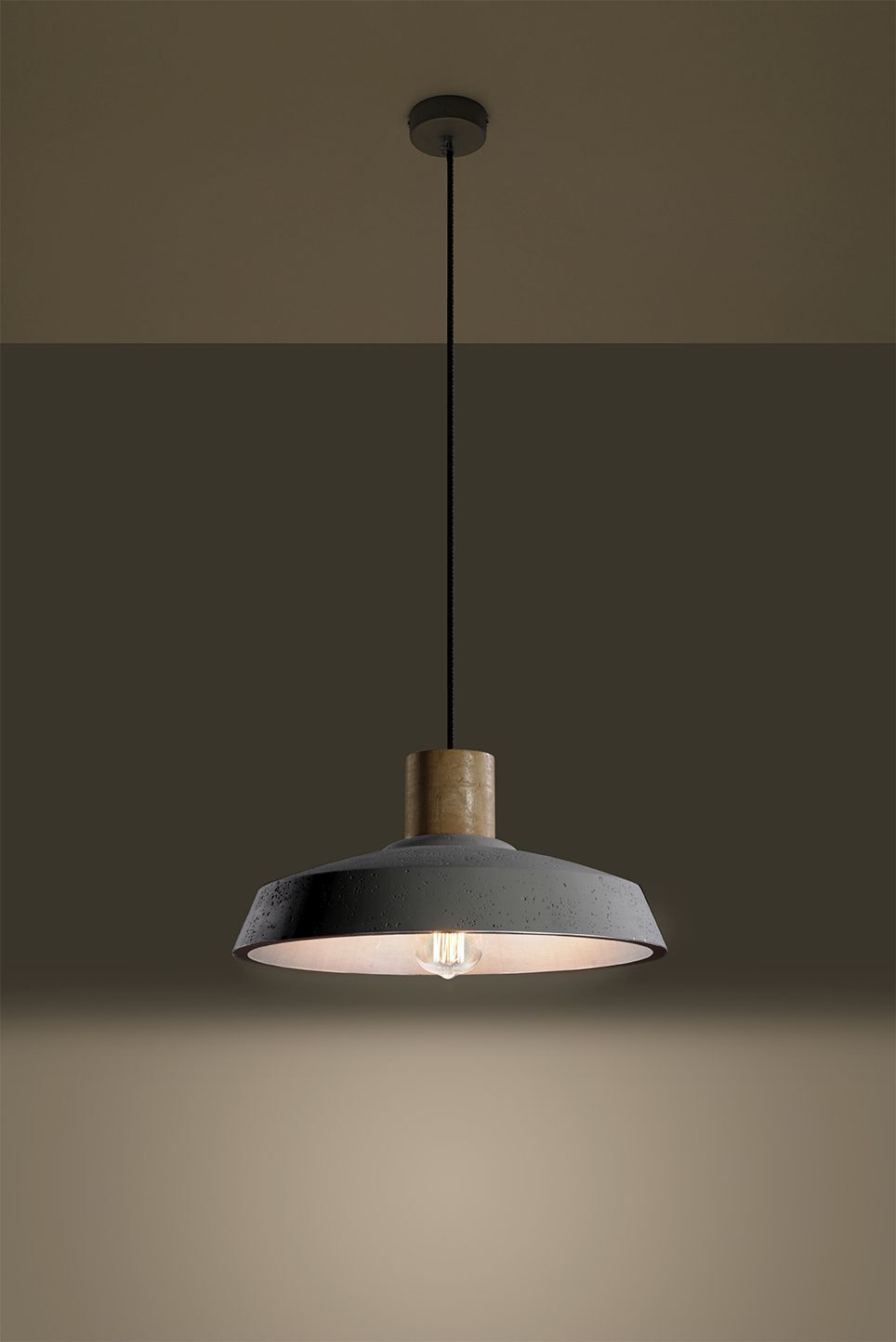 Suspension Gris Ø 40 cm Abat-jour Béton E27