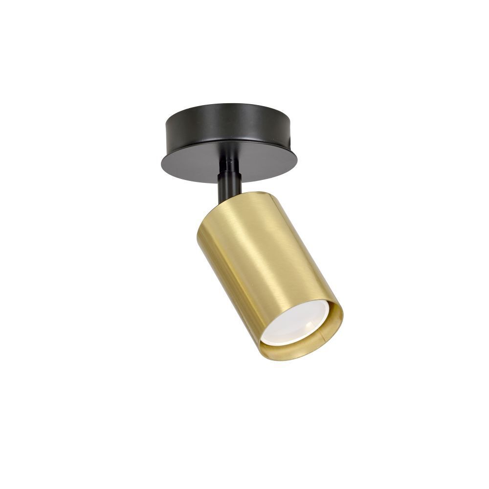 Petit spot de plafond GU10 noir or Ø8cm métal