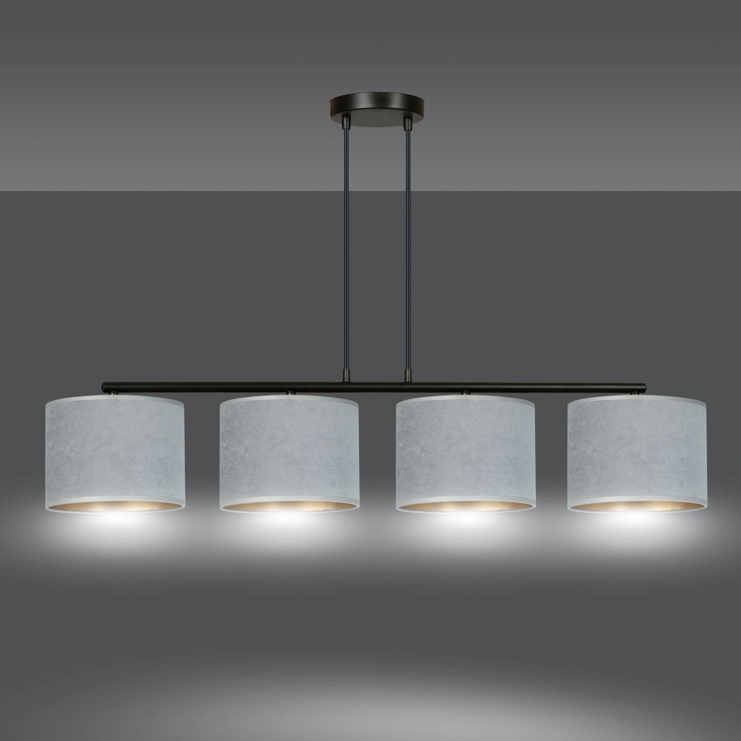 Lampe à suspendre tissu métal L : 97 cm H : max. 100 cm réglable Deckenleuchte, Leuchte, Lampe, Kronleuchter