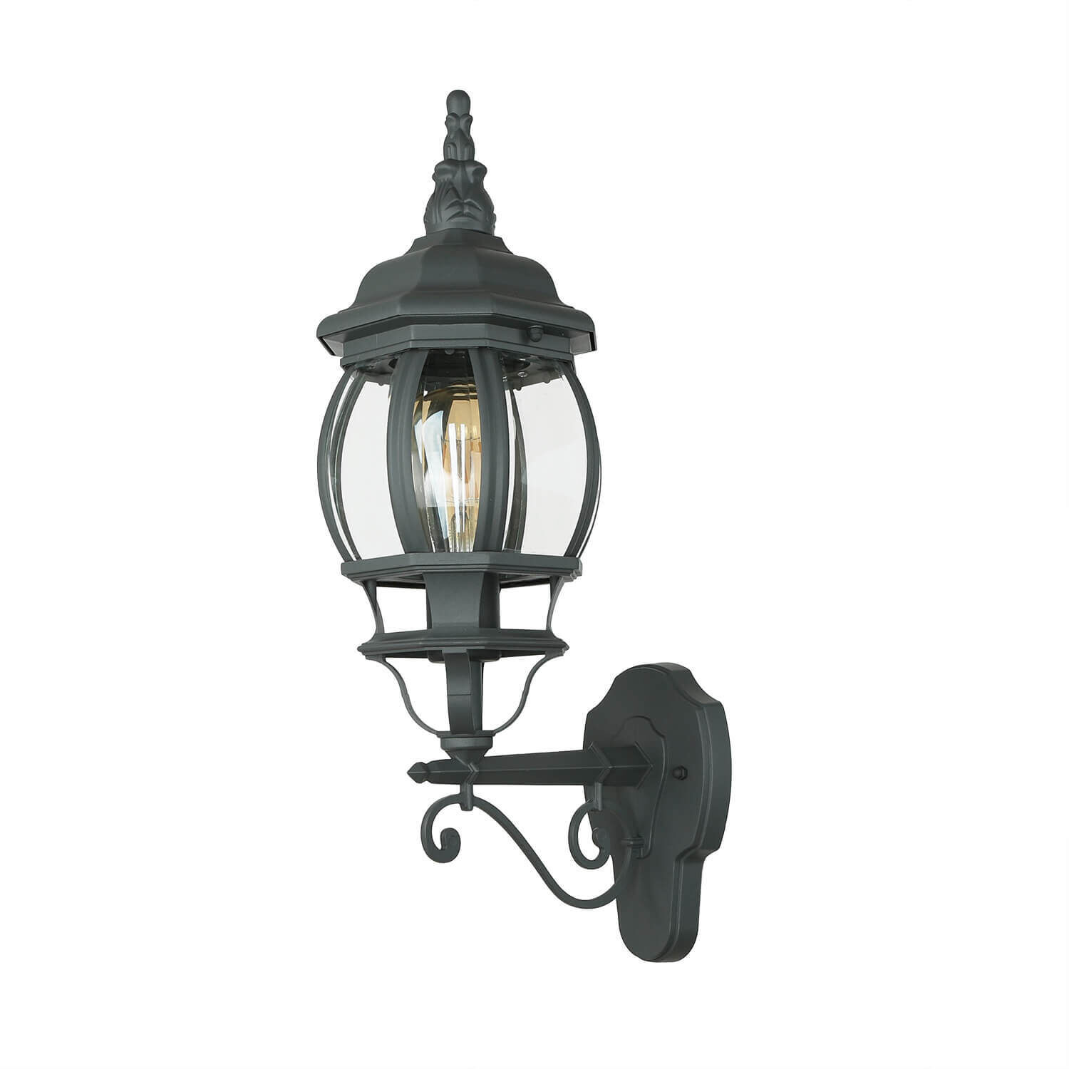 Lampe d'extérieur Rustikal E27 Gris Verre Alu H : 54 cm IP23