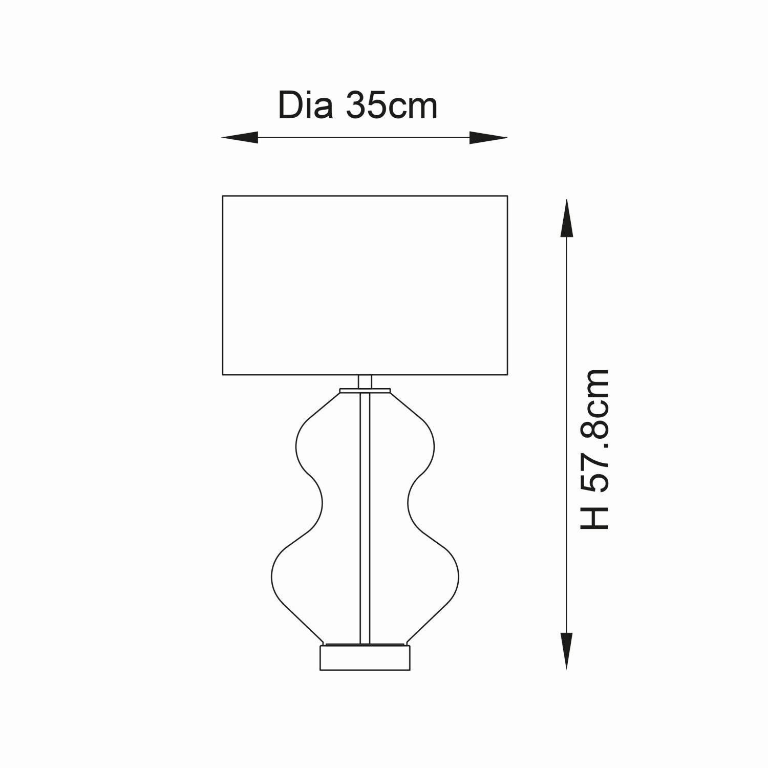 Lampe de table Touch Dimmer 57,8 cm pied en verre E27 blanc laiton