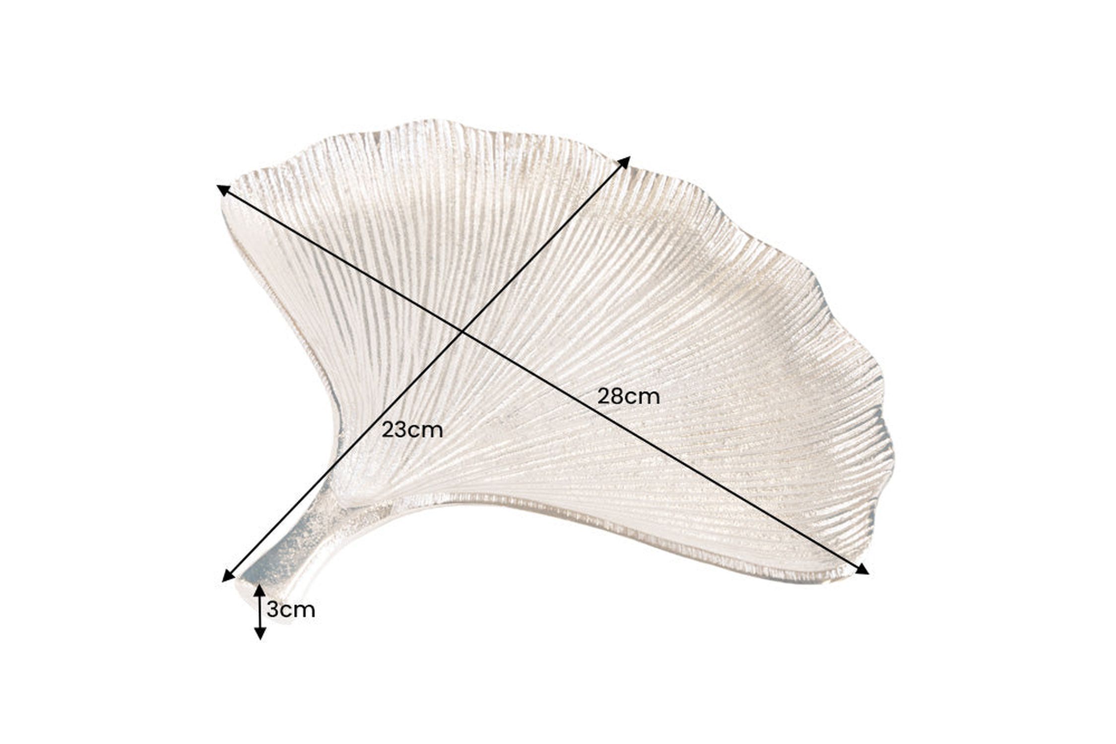 Bol en métal argenté L : 28 cm Ginko fait main Asiatique Bol en métal argenté L : 28 cm Ginko fait main Asiatique