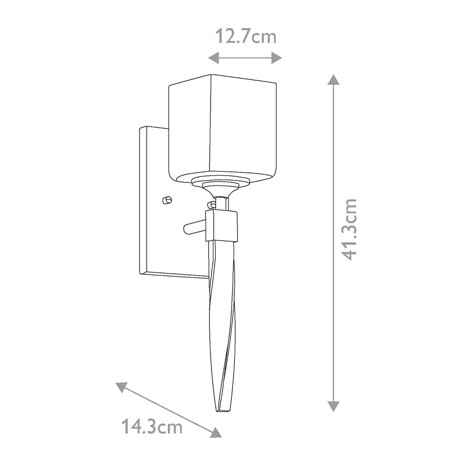 Lampe de salle de bain métal verre G9 IP44 H : 41,3 cm métal verre