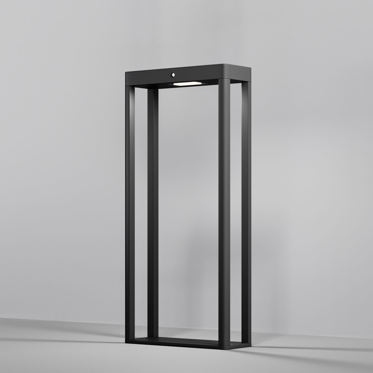 Borne d'éclairage solaire aluminium verre LED IP54 50 cm carrée