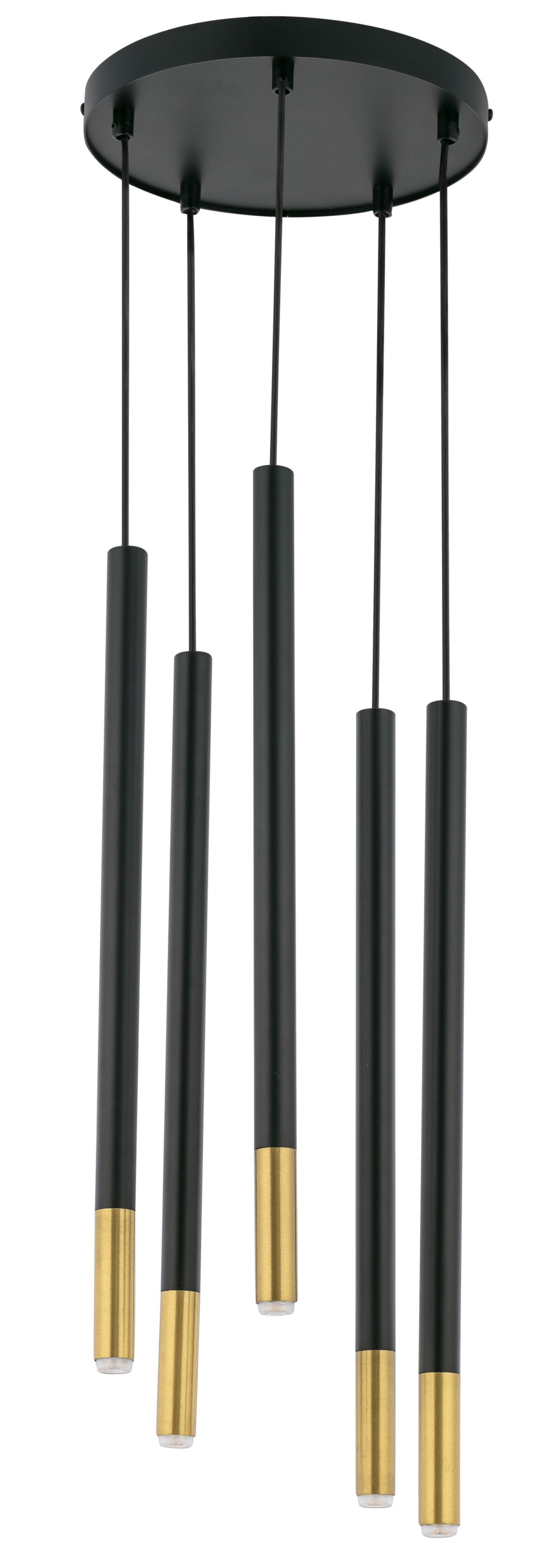Suspension ronde noir or laiton Ø25 cm décoratif