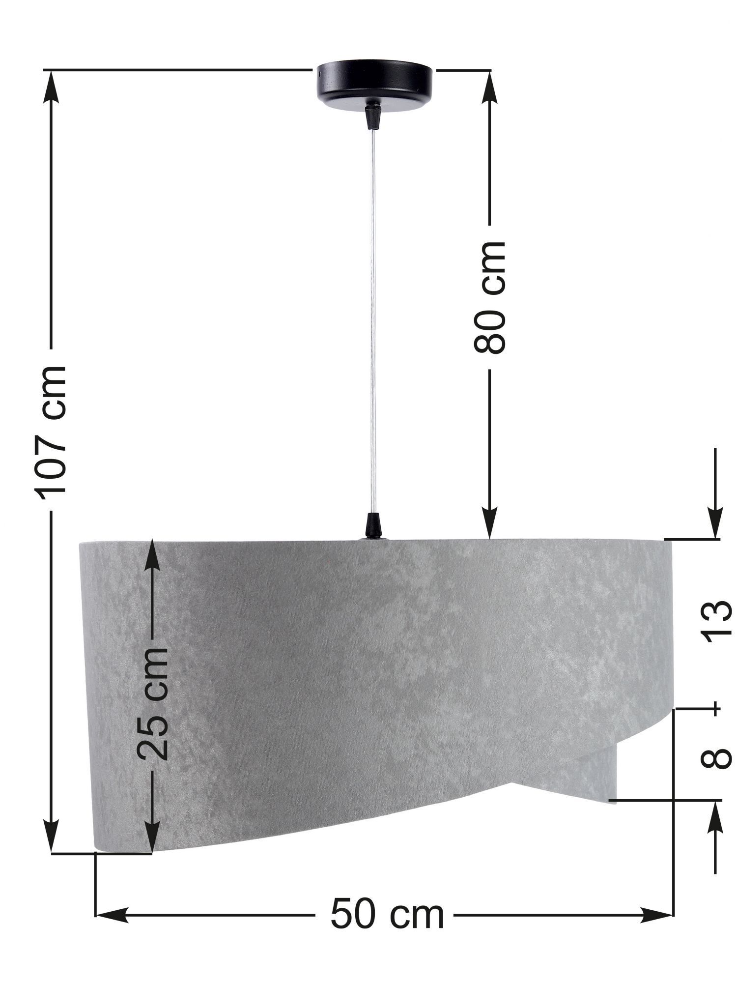 Lampe suspendue Table de salle à manger Gris Blanc Tissu Lampe