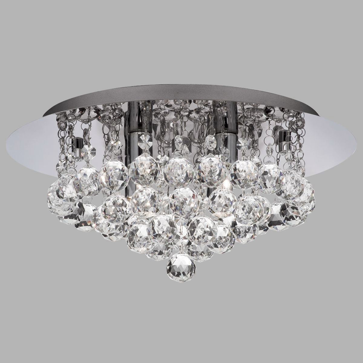 Lampe de plafond IP44 Ø 35 cm plafond cristal métal 4x G9