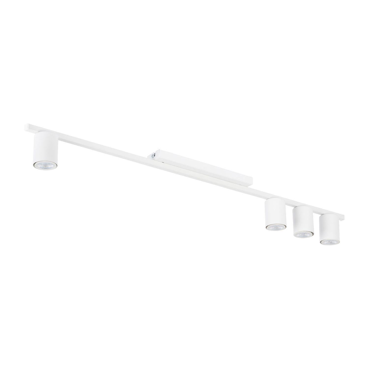 Plafonnier métal 3 flammes blanc 100 cm de long Métal