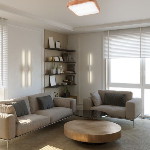 Deckenlampe klein eckig B: 45 cm Holz Metall für 4x E27 Moebel, Wohnzimmer, Dekoration Ihres Zuhauses, Couch, Kaffeetisch