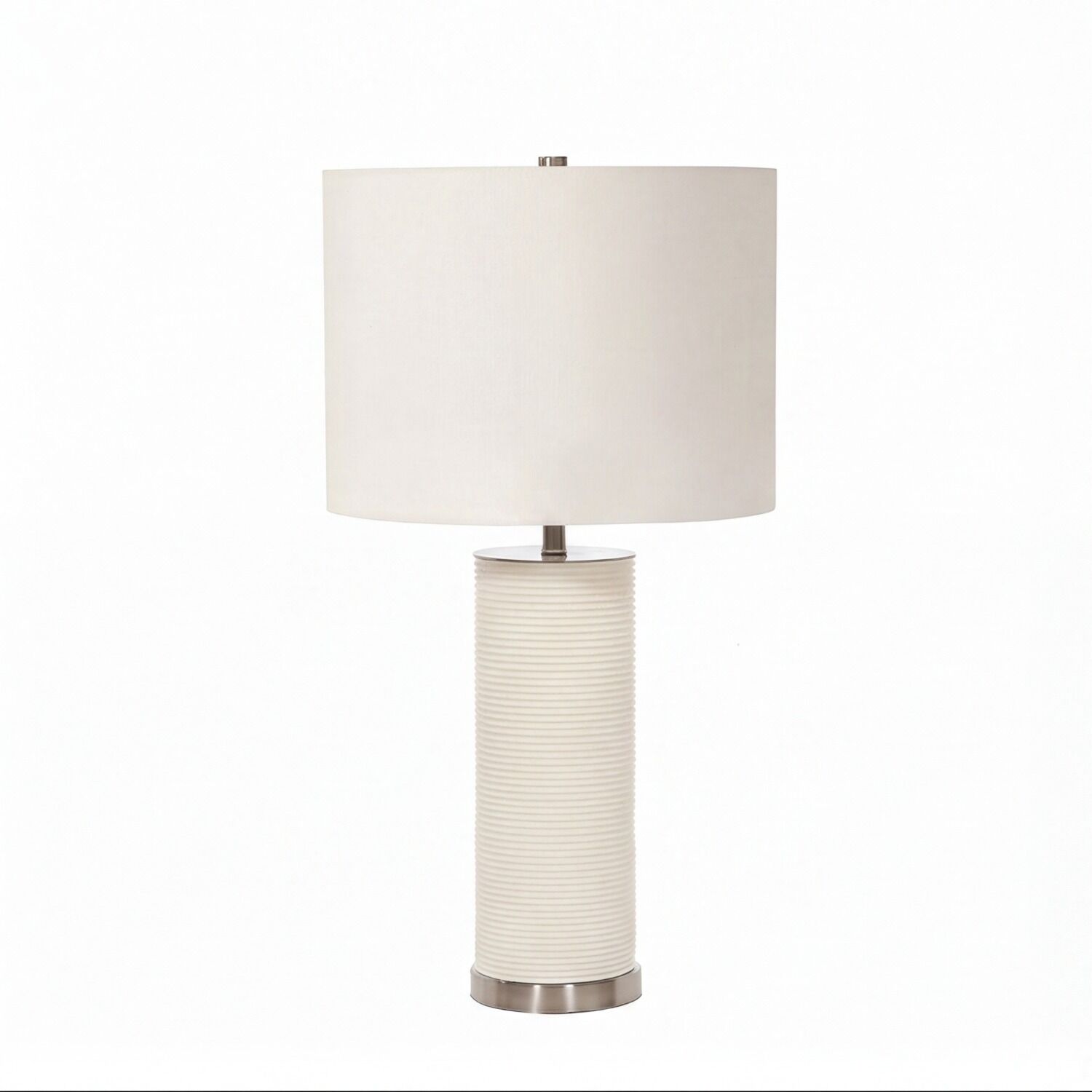 le45949-tischlampe-schlafzimmer-wohnzimmer-innen-textil-klassisch-e27-ip20-dimmbar-weiss-02 Tischlampe, Tischleuchte, Stoffschirm, Rundstabfuß, Beige
