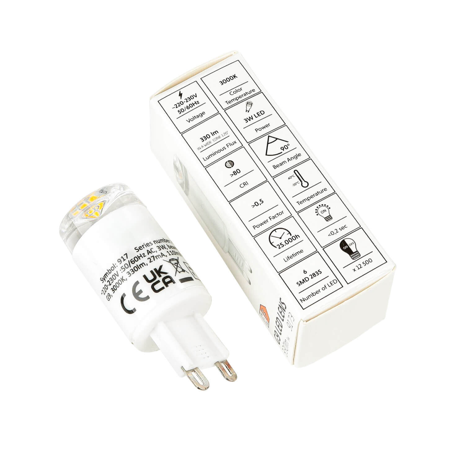 Ampoule LED G9 3000 K 3W H : 52 mm - LM139