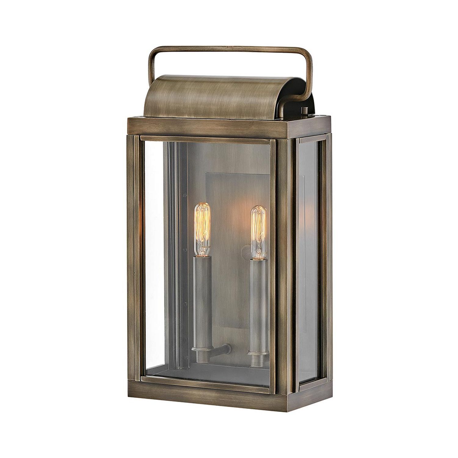 Lampe d'extérieur murale IP44 H : 41,9 cm carrée en bronze vintage