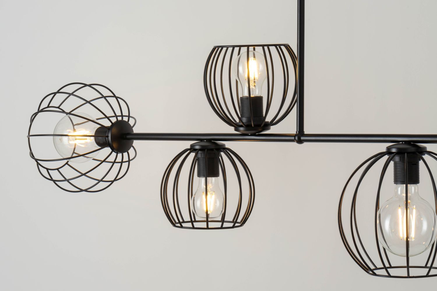 Plafonnier noir design rétro E27 métal