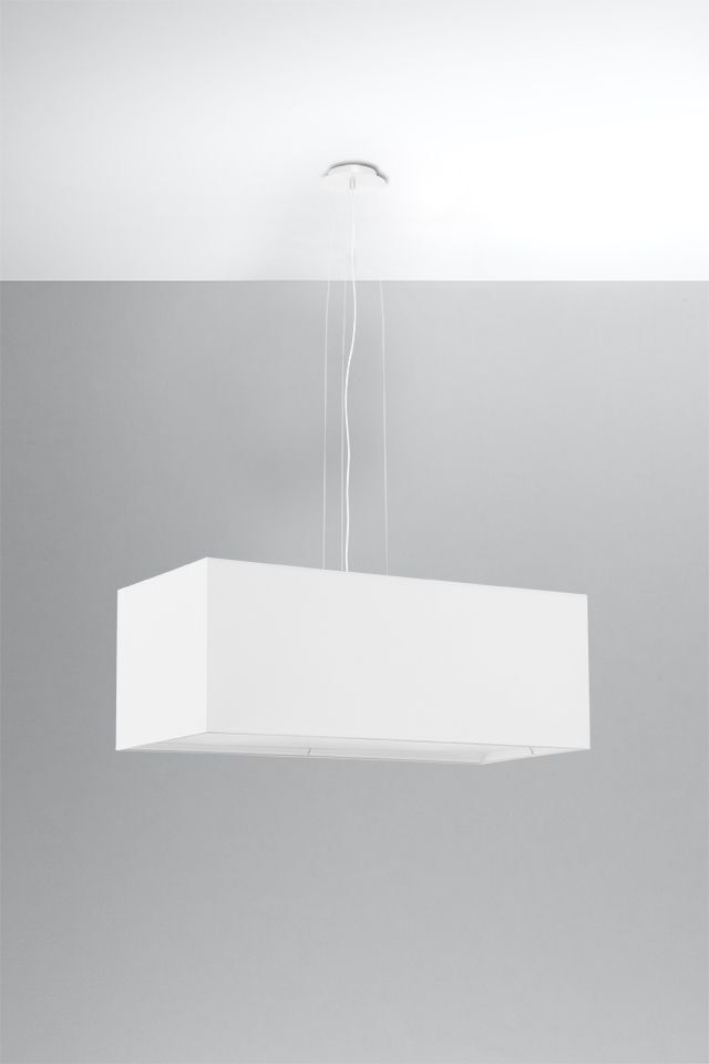 Suspension Moderne Blanc Carré L : 80 cm 3x E27