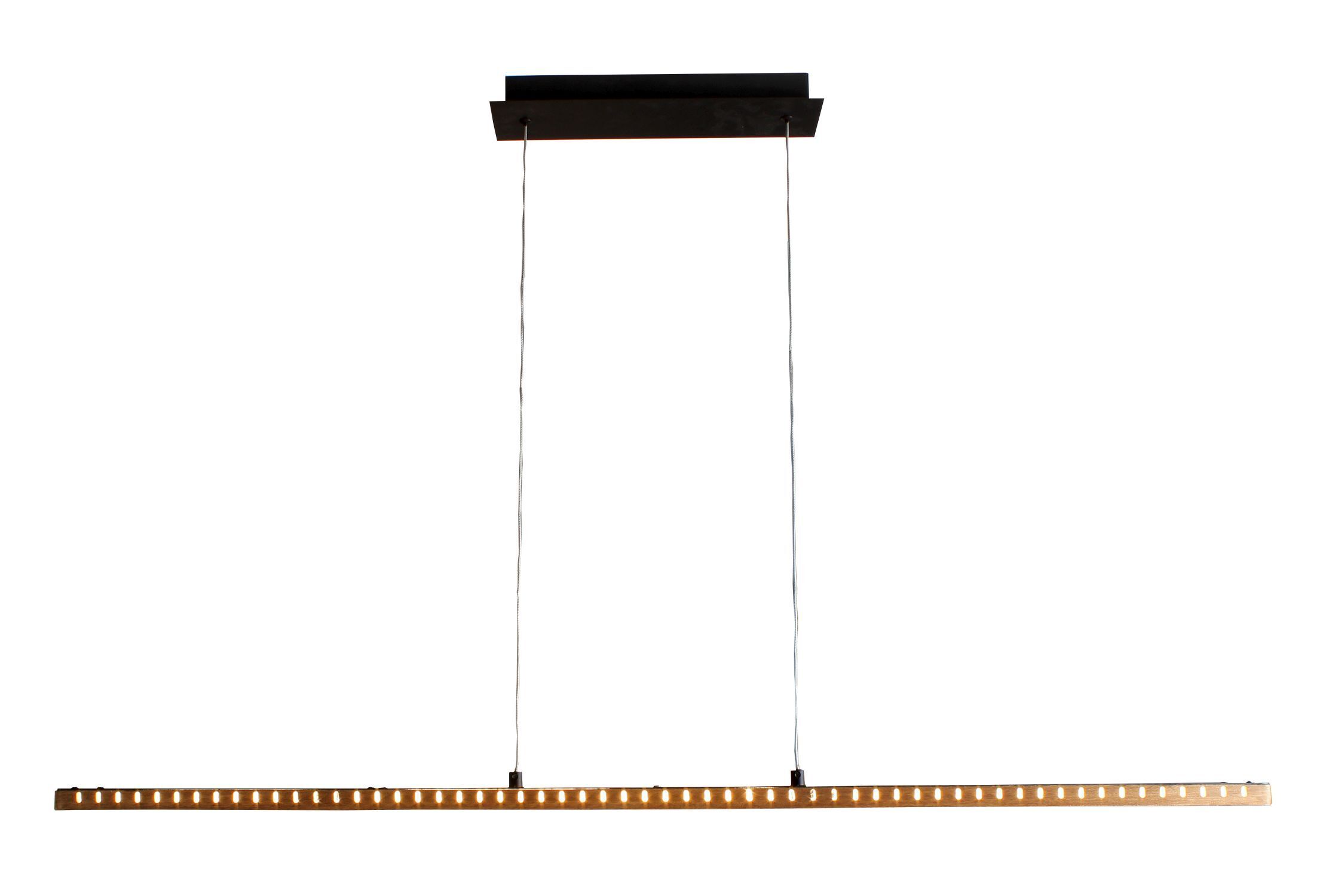 Longue lampe à suspendre LED Aluminium Bois L:120 cm blanc chaud