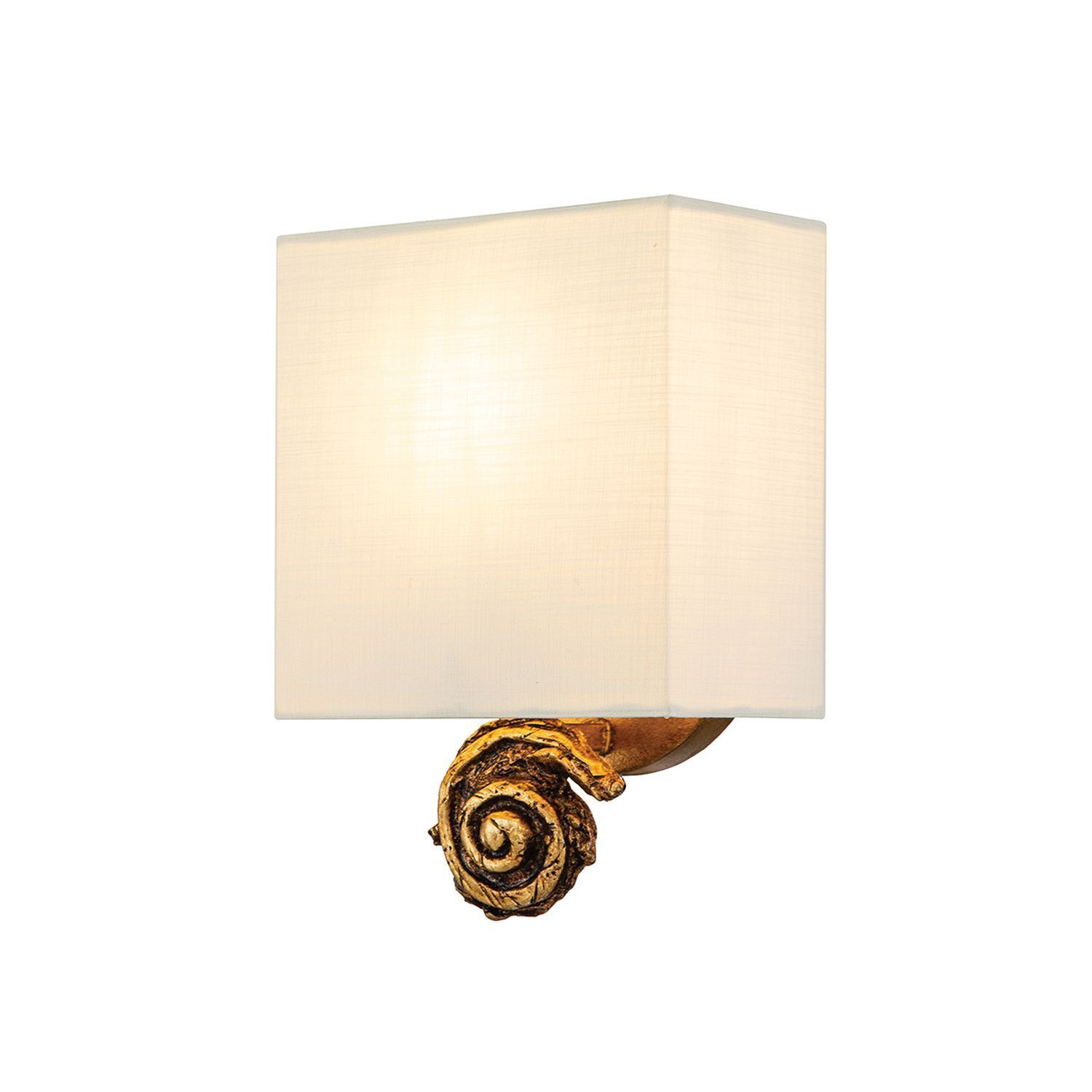 Applique Abat-jour en tissu H : 25,4 cm en feuille d'or blanc